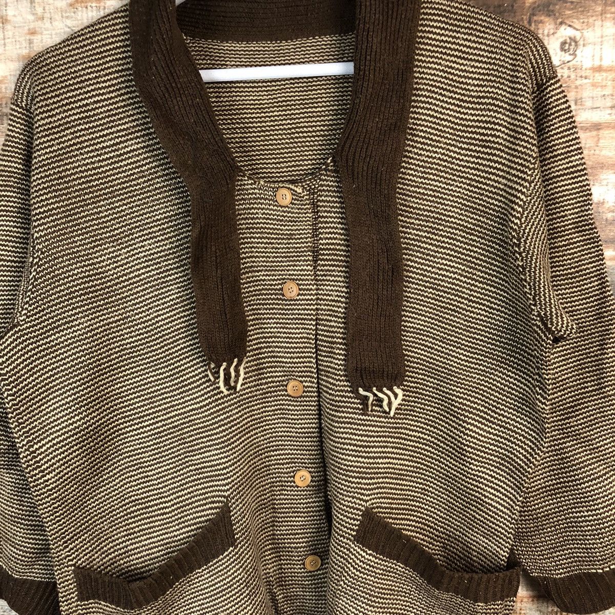 Homespun Knitwear × Japanese Brand Japanese Brand Brown Cardigan Knitwear #A2208 Size M / US 6-8 / IT 42-44 - 5 Thumbnail