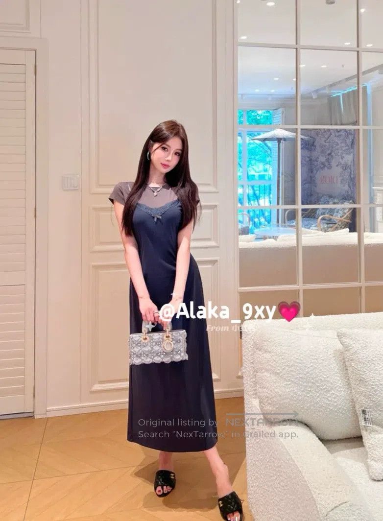 Acne Studios Bow-Accented Fake Two-Piece Dress