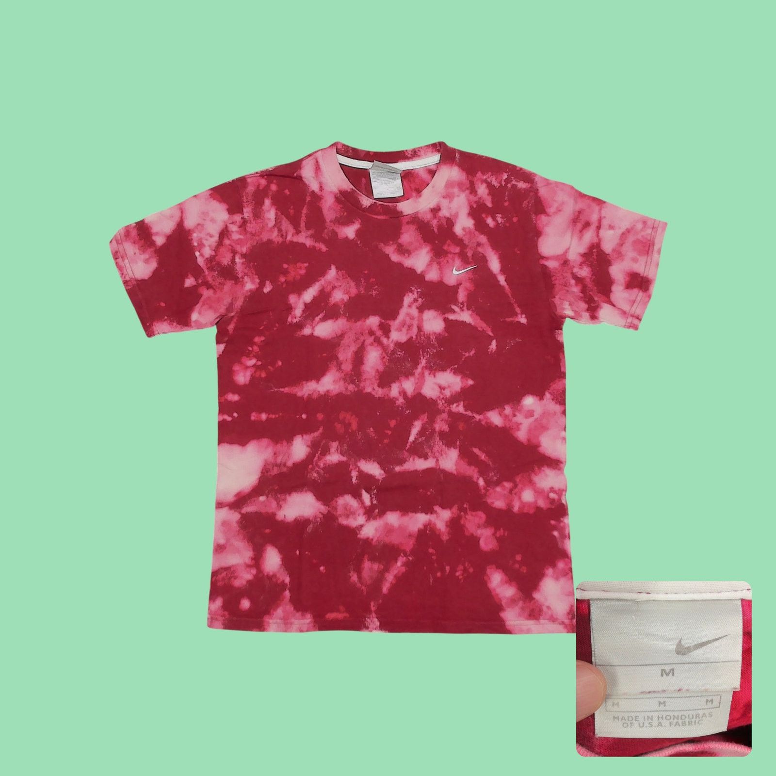 Nike Nike | Y2K Silver Tag Custom Reverse Bleach T-Shirt Size US M / EU 48-50 / 2 - 1 Thumbnail