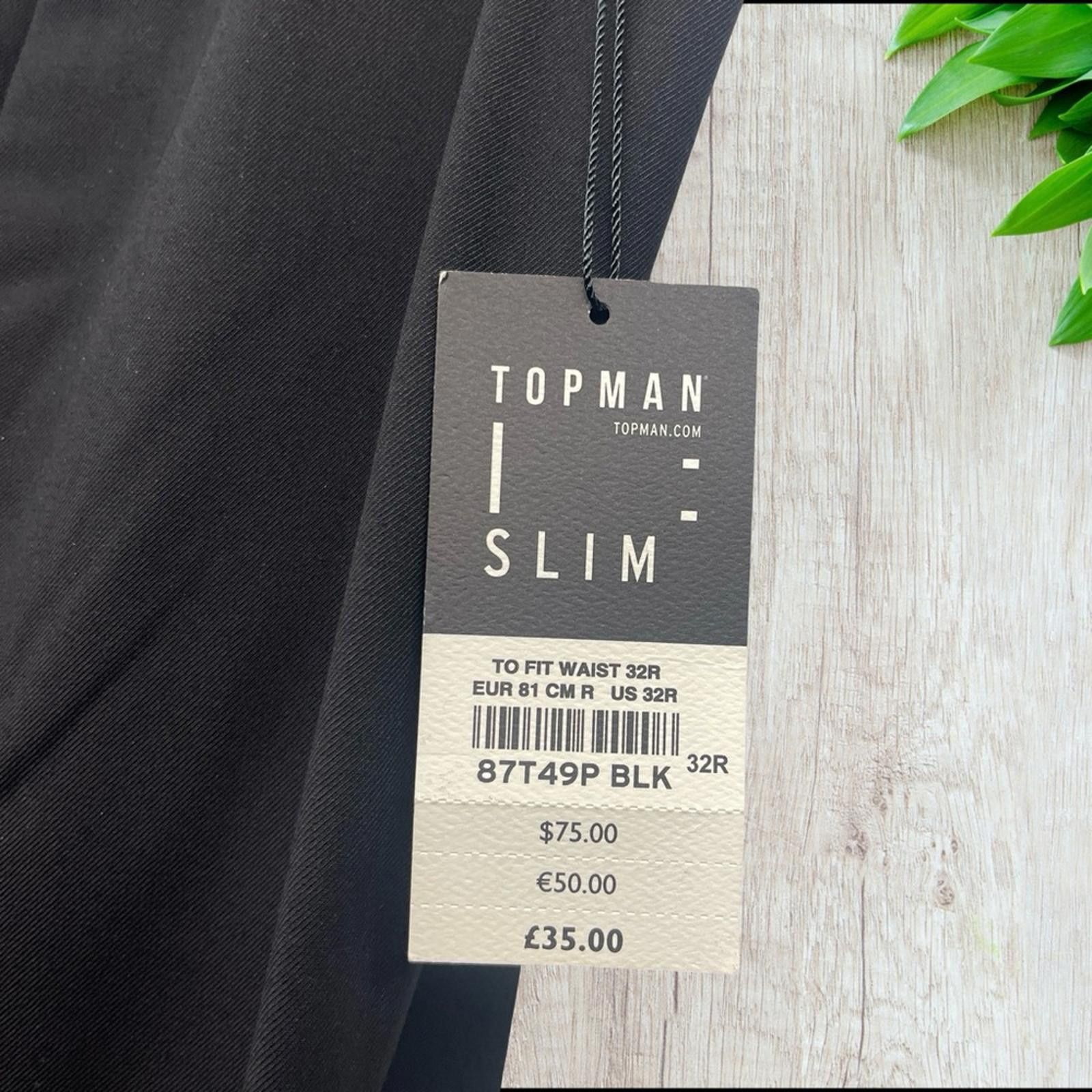 Topman Topman Classic Slim Black Dress Pants - NWT - size 32R Size 38R - 2 Thumbnail