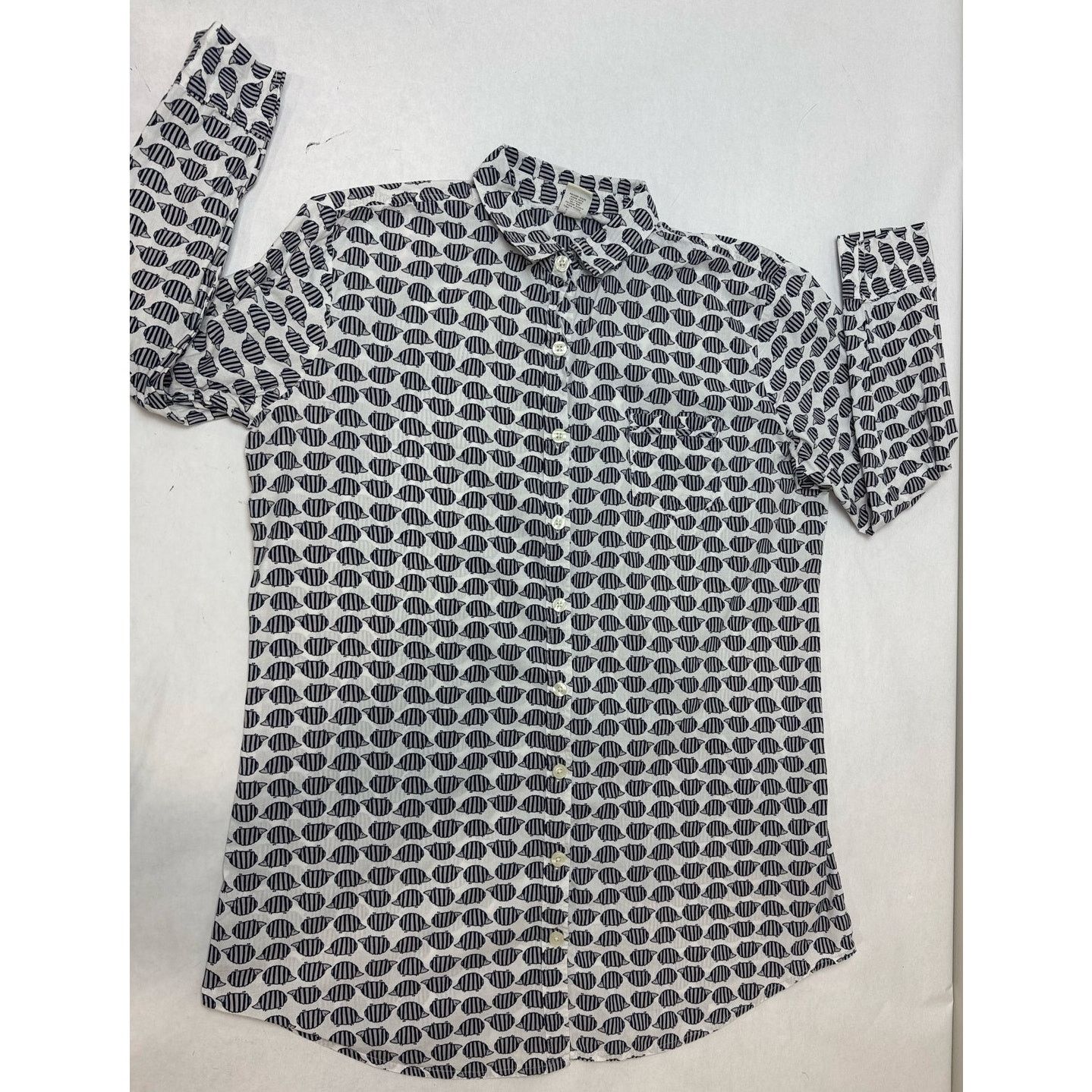 Sonoma Hedgehog Print Button Down Shirt 100% Cotton Sonoma - Large Size L / US 10 / IT 46 - 1 Thumbnail