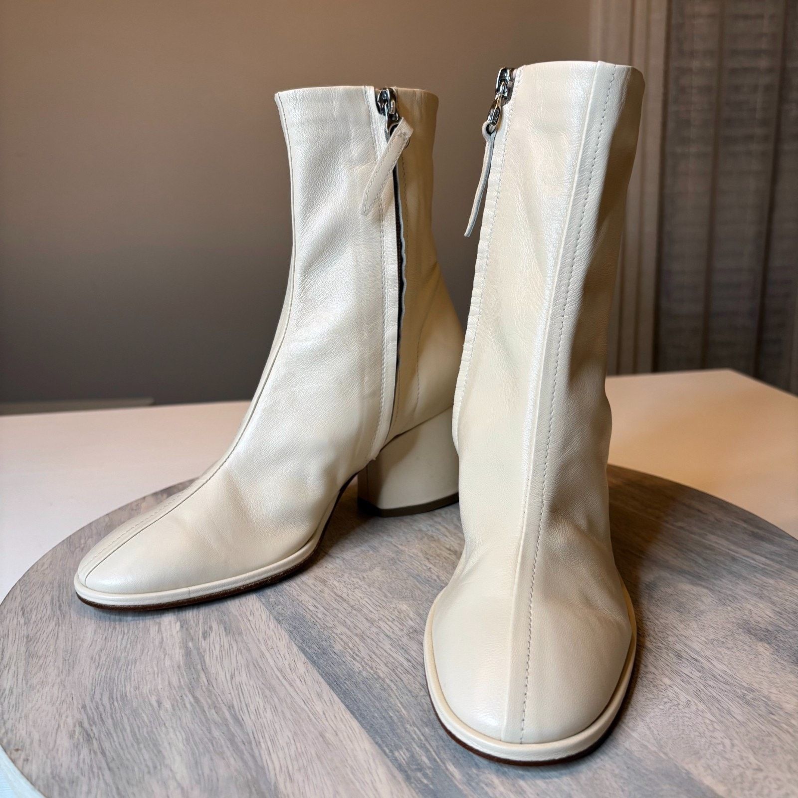 aeyde Aeyde Andrea Cream Leather Ankle Boots New Nordstrom US 7 Size US 7 / IT 37 - 4 Thumbnail