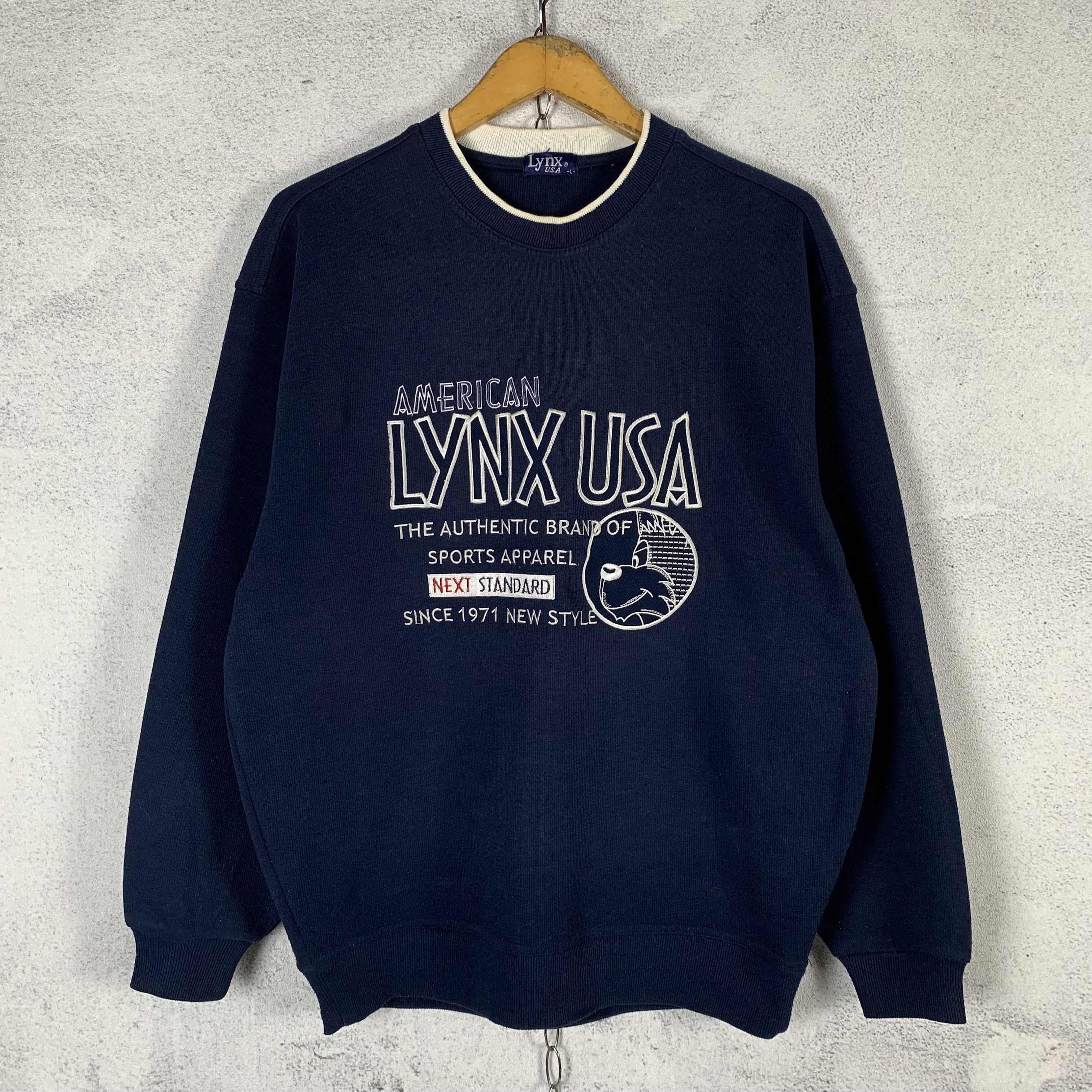 Vintage Vintage Lynx USA Sweatshirt Crewneck Size US L / EU 52-54 / 3 - 1 Thumbnail