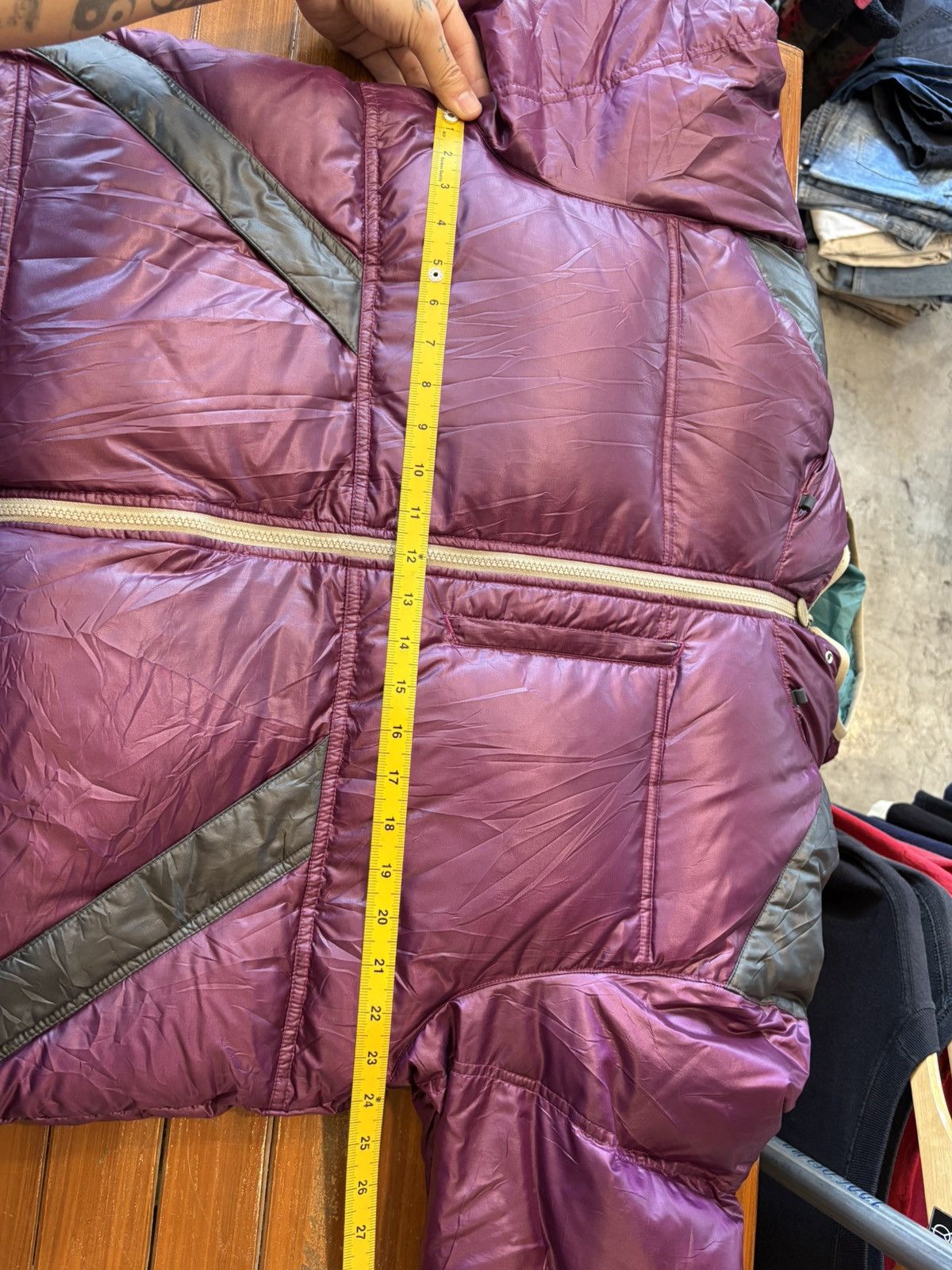 Nike Vintage 2000s Nike Burgundy Swoosh Puffer Jacket Size US XL / EU 56 / 4 - 3 Thumbnail