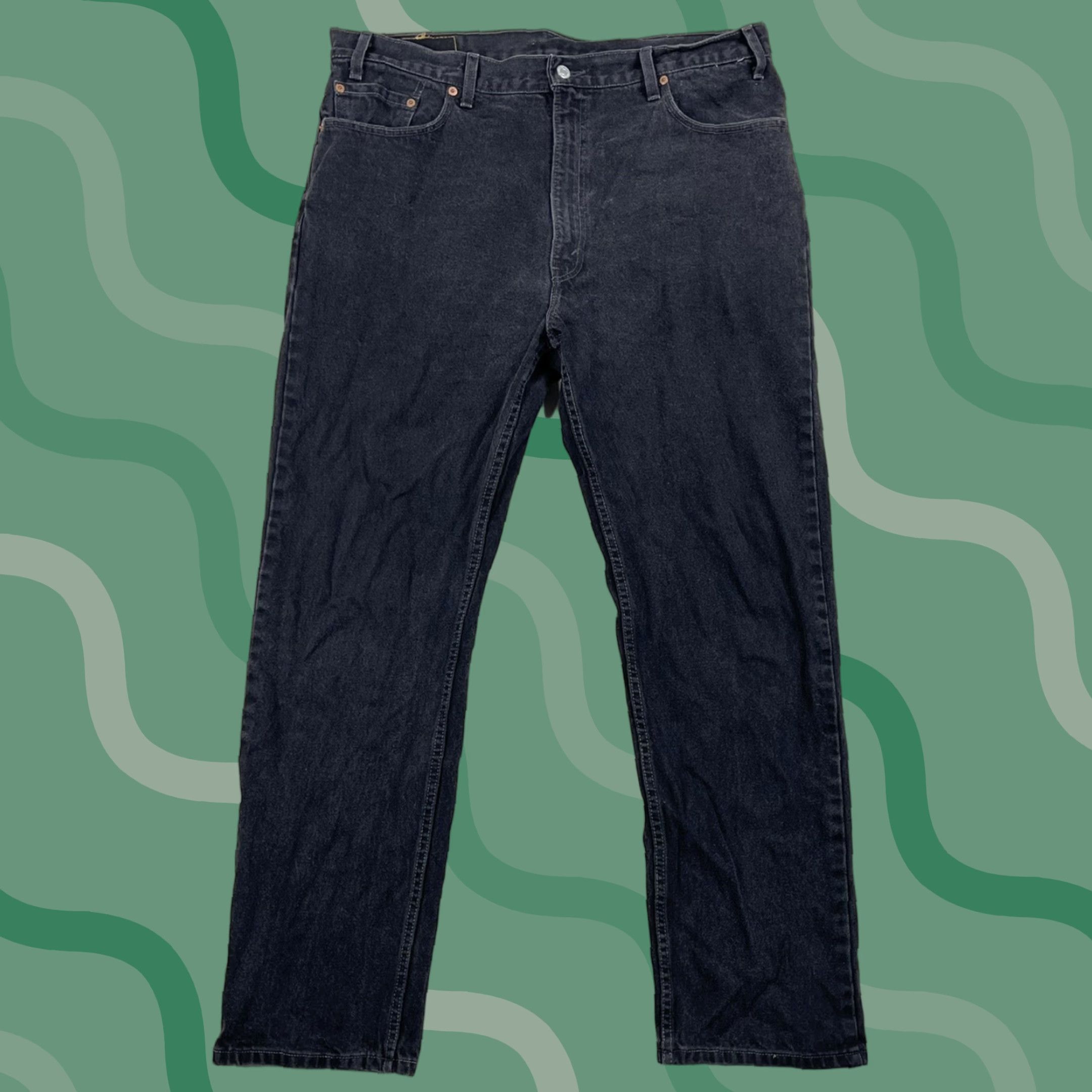 VINTAGE Levi's 505 Jeans Black Denim Regular Fit 40x32 90s Mens