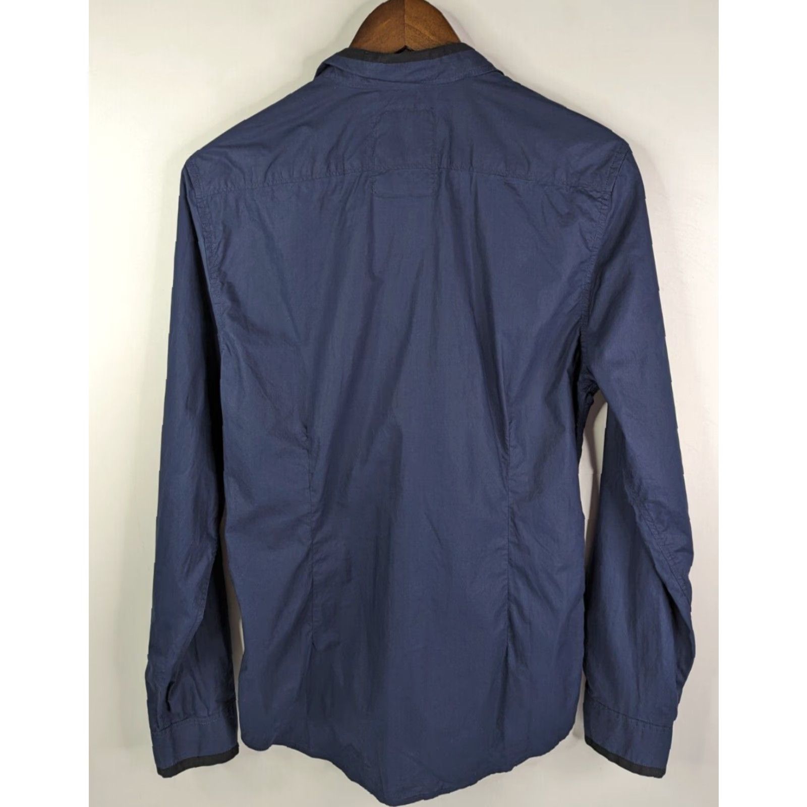 Guess GUESS Slim Fit Navy Blue Long Sleeve Button Up Men's Medium Dress Cotton Shirt Size US M / EU 48-50 / 2 - 5 Thumbnail