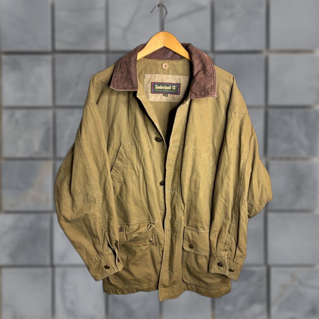 Timberland VINTAGE Timberland Weather Gear Jacket Mens Chore Utility 90s Green L Regular Full Zip Weathergear Outdoor Size US L / EU 52-54 / 3 - 1 Thumbnail