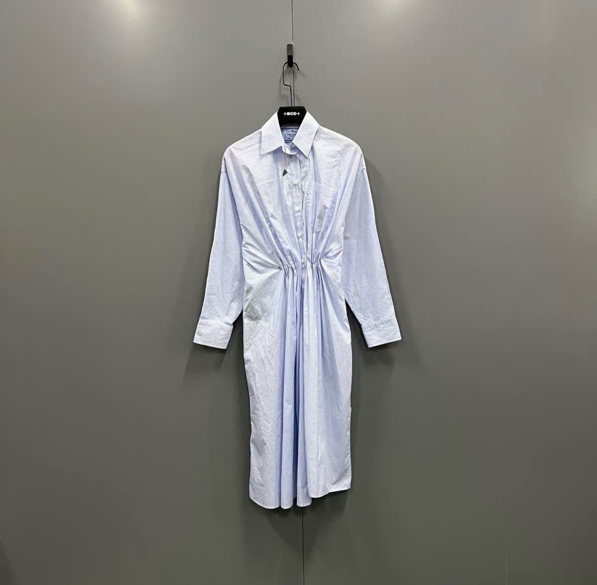 Prada Prada Light Blue Striped Shirt Dress J41 Size XS / US 0-2 / IT 36-38 - 1 Thumbnail