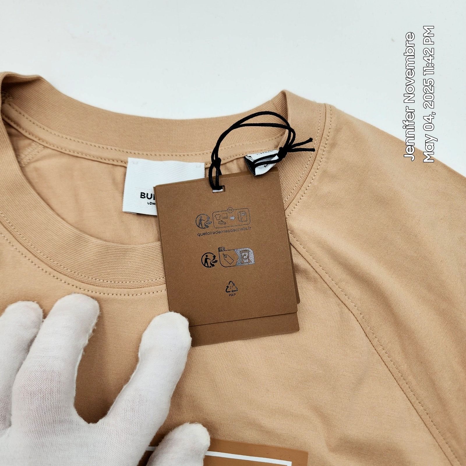 Burberry WOMEN'S BURBERRY SANTO LOGO T-SHIRT/SOFT FAWN/MEDIUM $480 Size M / US 6-8 / IT 42-44 - 19 Thumbnail