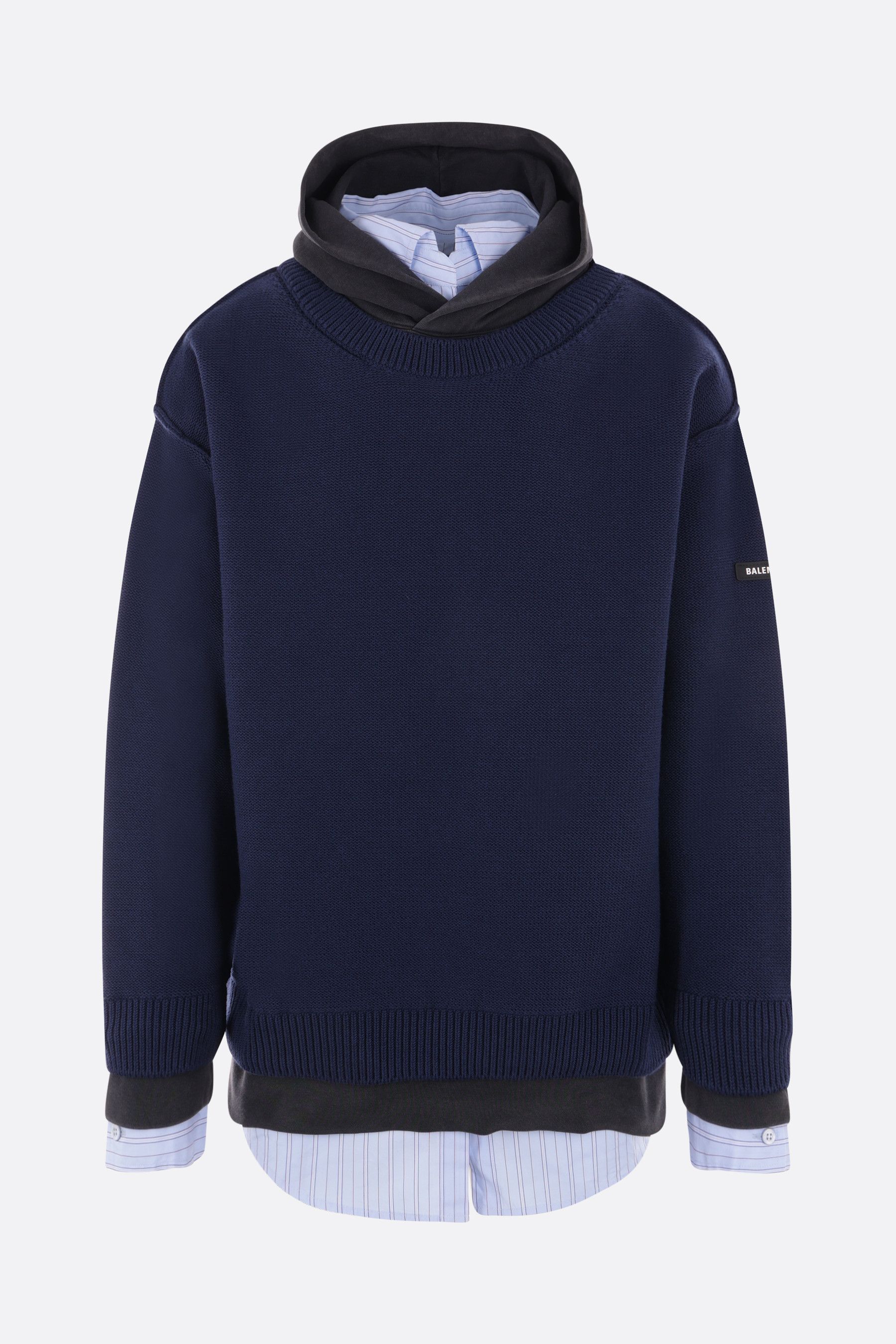 Balenciaga o1mt1gz0525 Layered Hoodie Large Fit in Multicolor Size US L / EU 52-54 / 3 - 1 Thumbnail
