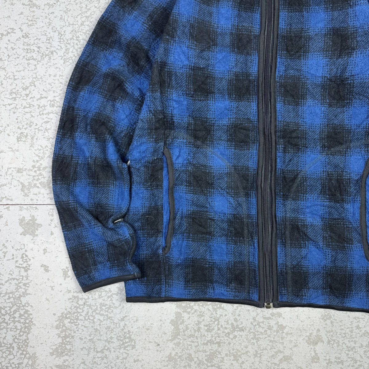 Japanese Brand × Uniqlo 💥Uniqlo Shadow Plaid Micro Fleece Jacket Size US L / EU 52-54 / 3 - 3 Thumbnail