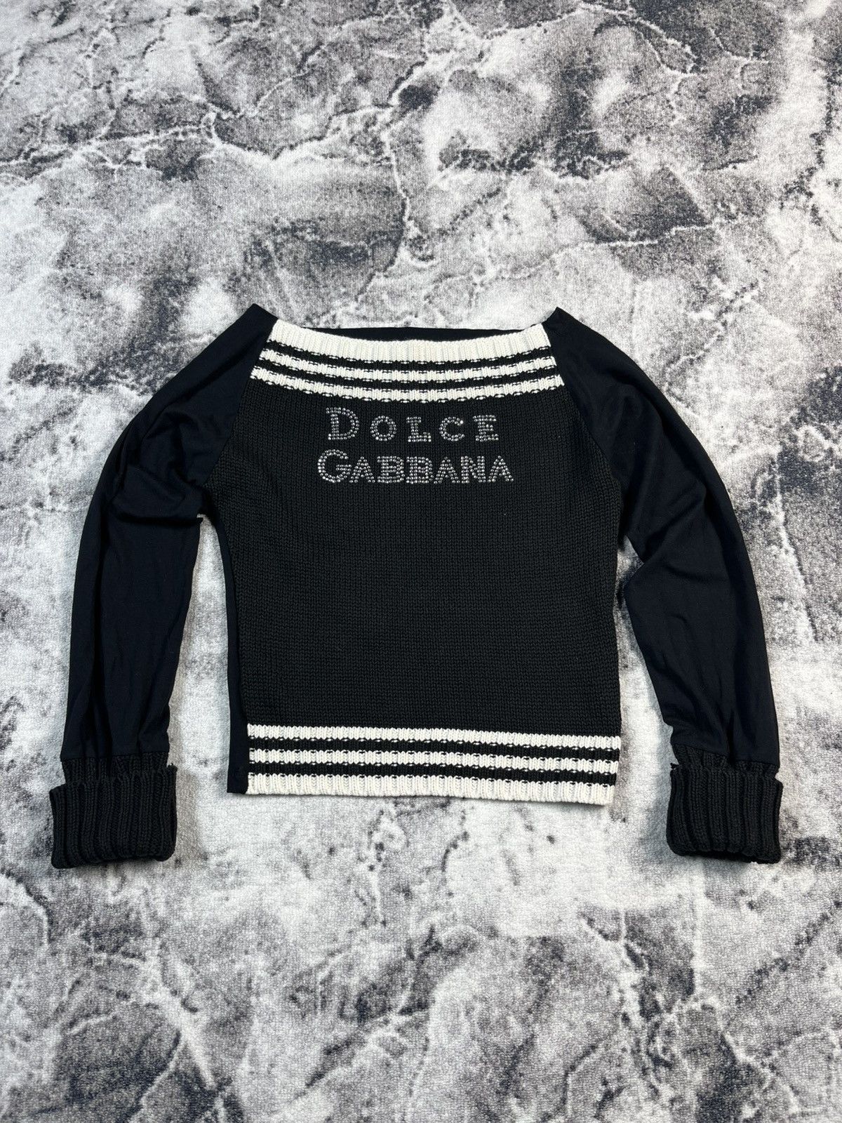 Dolce & Gabbana Dolce & Gabbana Beaded Logo Knit Sweater Size S / US 4 / IT 40 - 1 Thumbnail