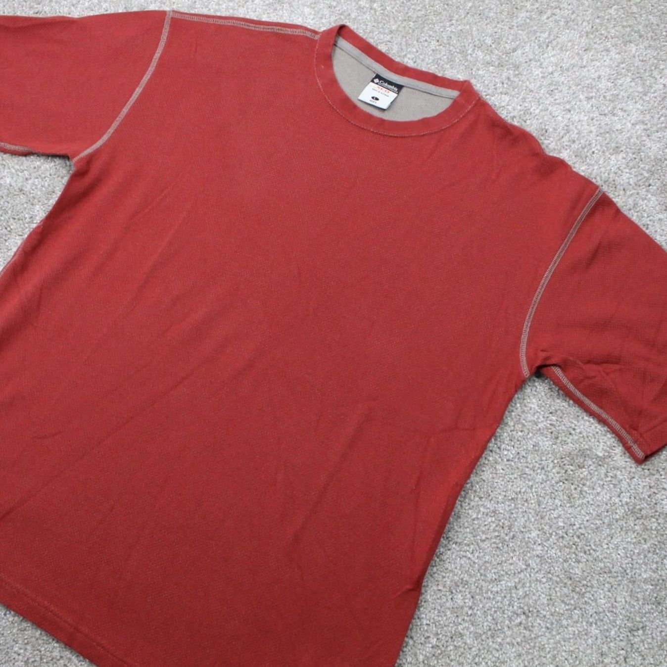 Vintage Columbia XCO Shirt Mens Large Red Cotton Short Sleeve Crewneck Pullover Size US L / EU 52-54 / 3 - 3 Thumbnail