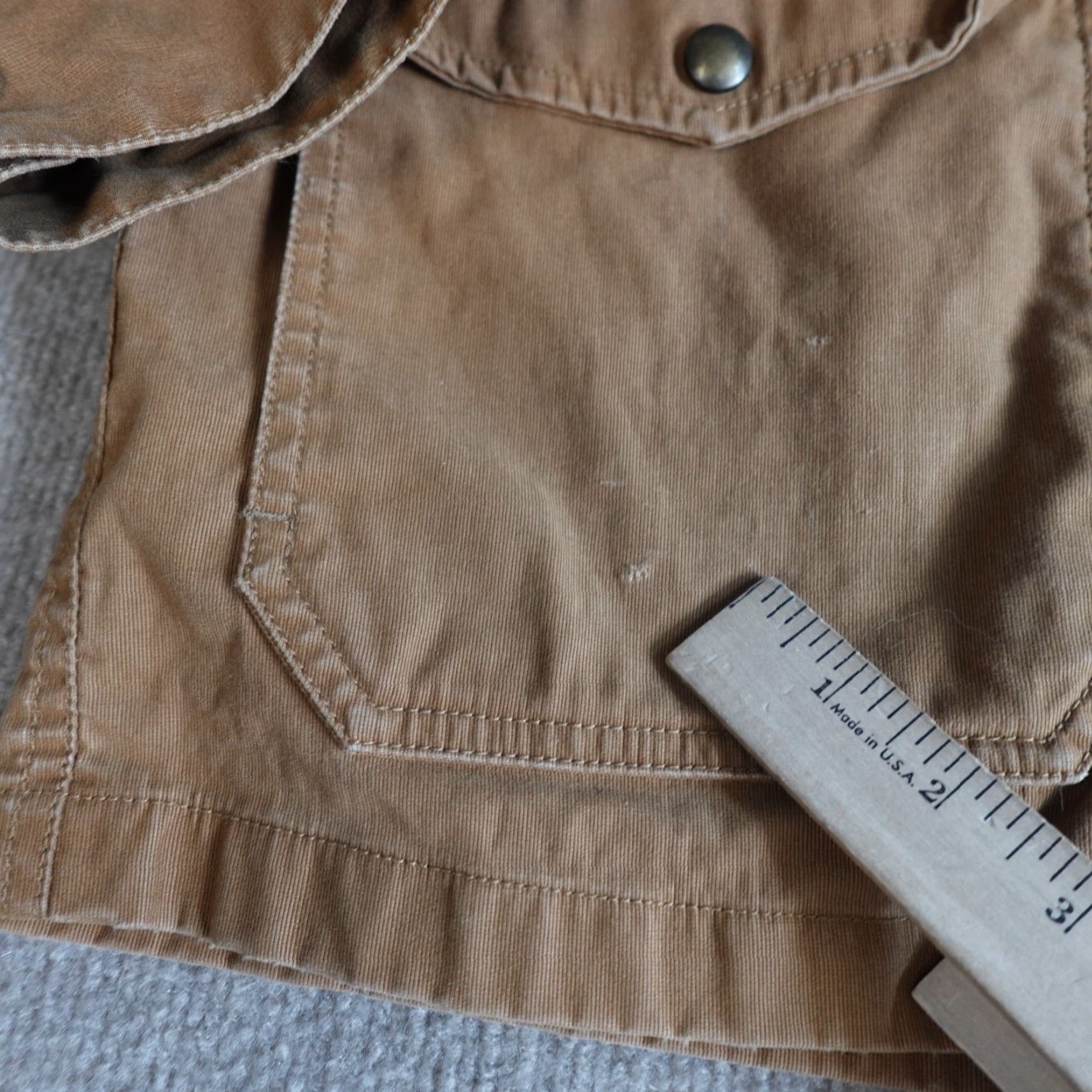 J.Crew VINTAGE J.CREW Jacket Bed Beige Green Barn Chore Coat Hooded Shell Pockets Mens M Beige Military Jacket Size US M / EU 48-50 / 2 - 3 Thumbnail
