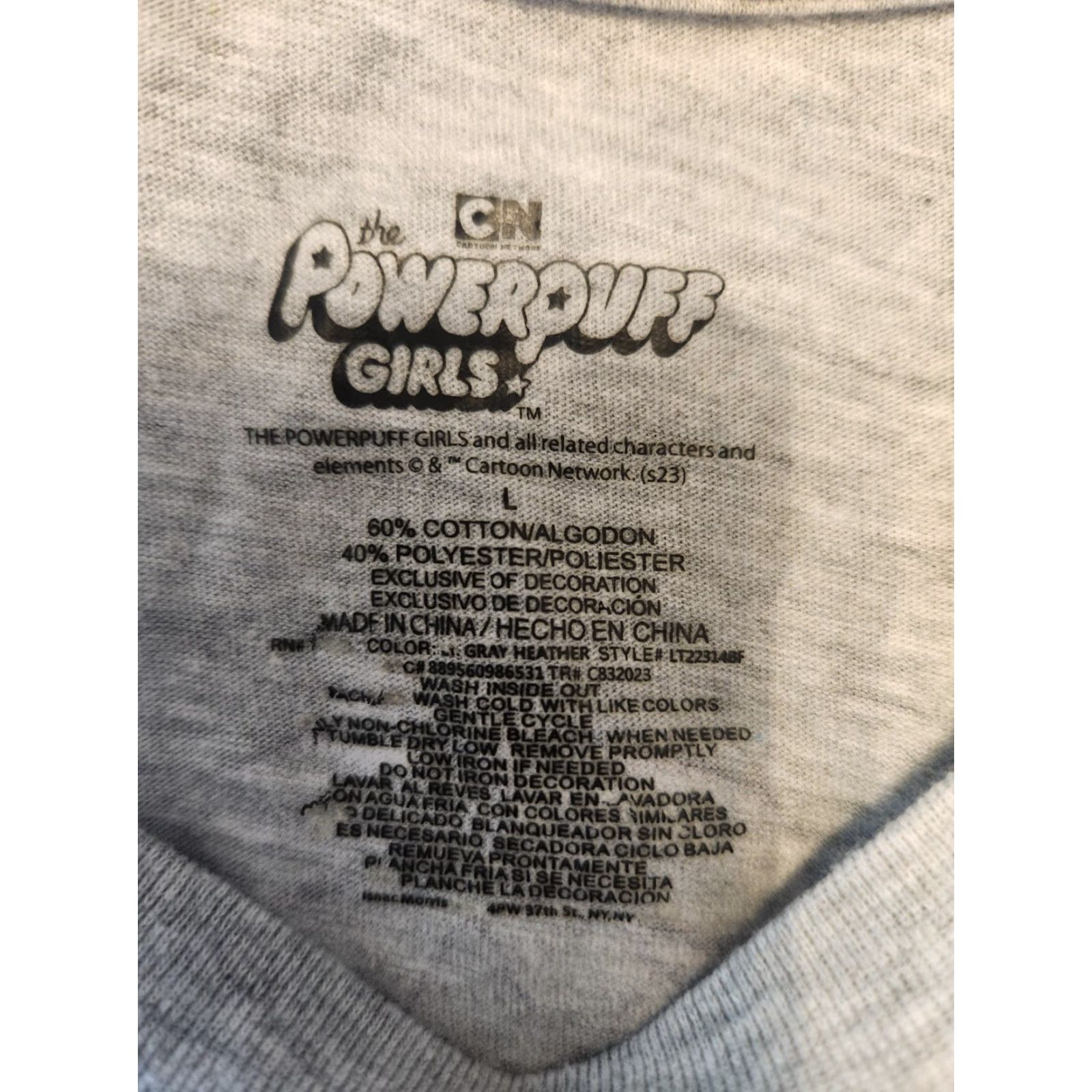 Vintage Powerpuff Girls T-Shirt Cartoon Network Women’s Large Gray Crew Neck Short Sleeve Graphic Print 90s Gift Mens Womens Boys Girls Size L / US 10 / IT 46 - 4 Thumbnail