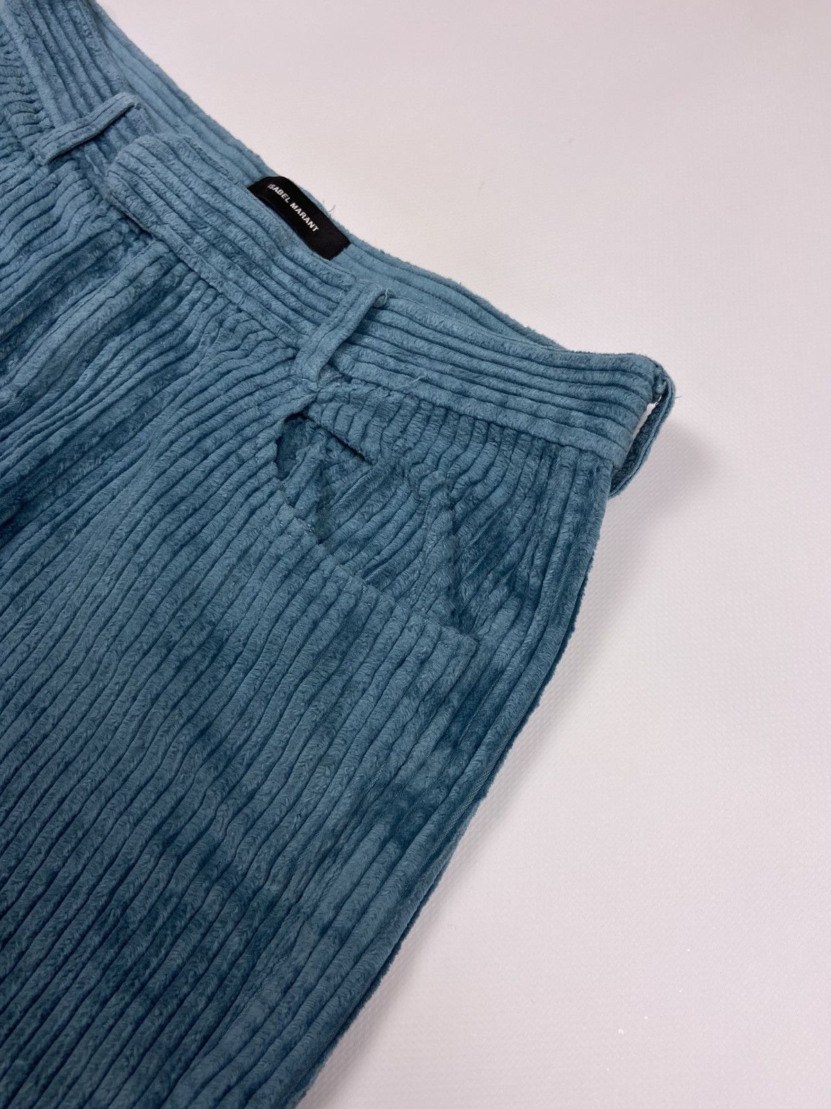 Designer × Isabel Marant Isabel Marant Trousers Turquoise Womens Velvet Striped Pants Size 27" / US 4 / IT 40 - 8 Thumbnail