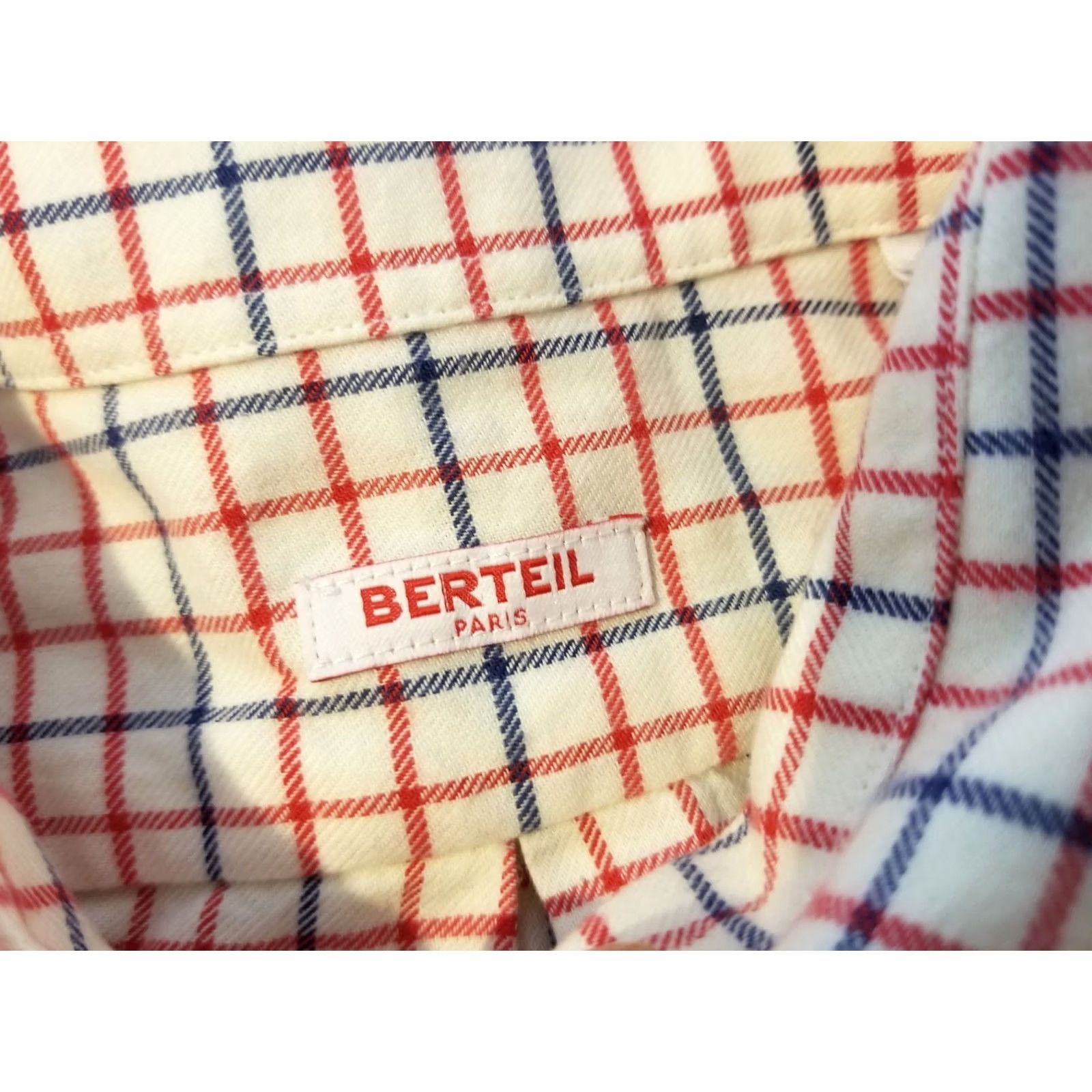 Vintage Berteil Dress Shirt Mens S White Cotton Long Sleeve Collared Button Shirt Size 36R - 3 Thumbnail