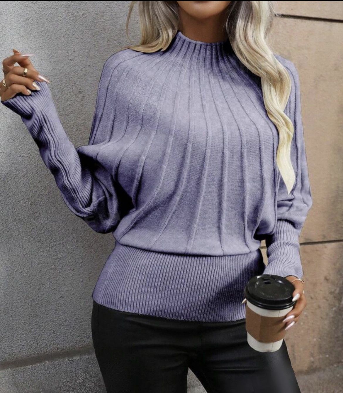 Designer × Other NWT, Lavishly Paris Women's Luxurious Batwing Sweater Size M / US 6-8 / IT 42-44 - 4 Thumbnail