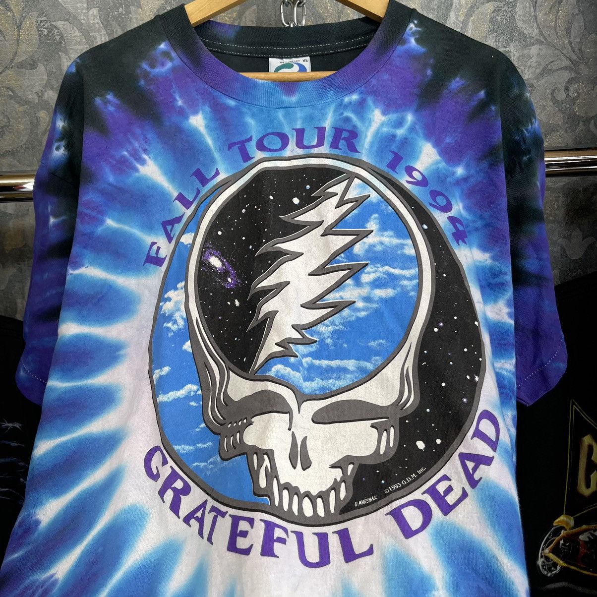 image of Band Tees x Grateful Dead Vintage 90's Grateful Dead Liquid Blue Tee Tie Dye Aop 1994 (Size XL)