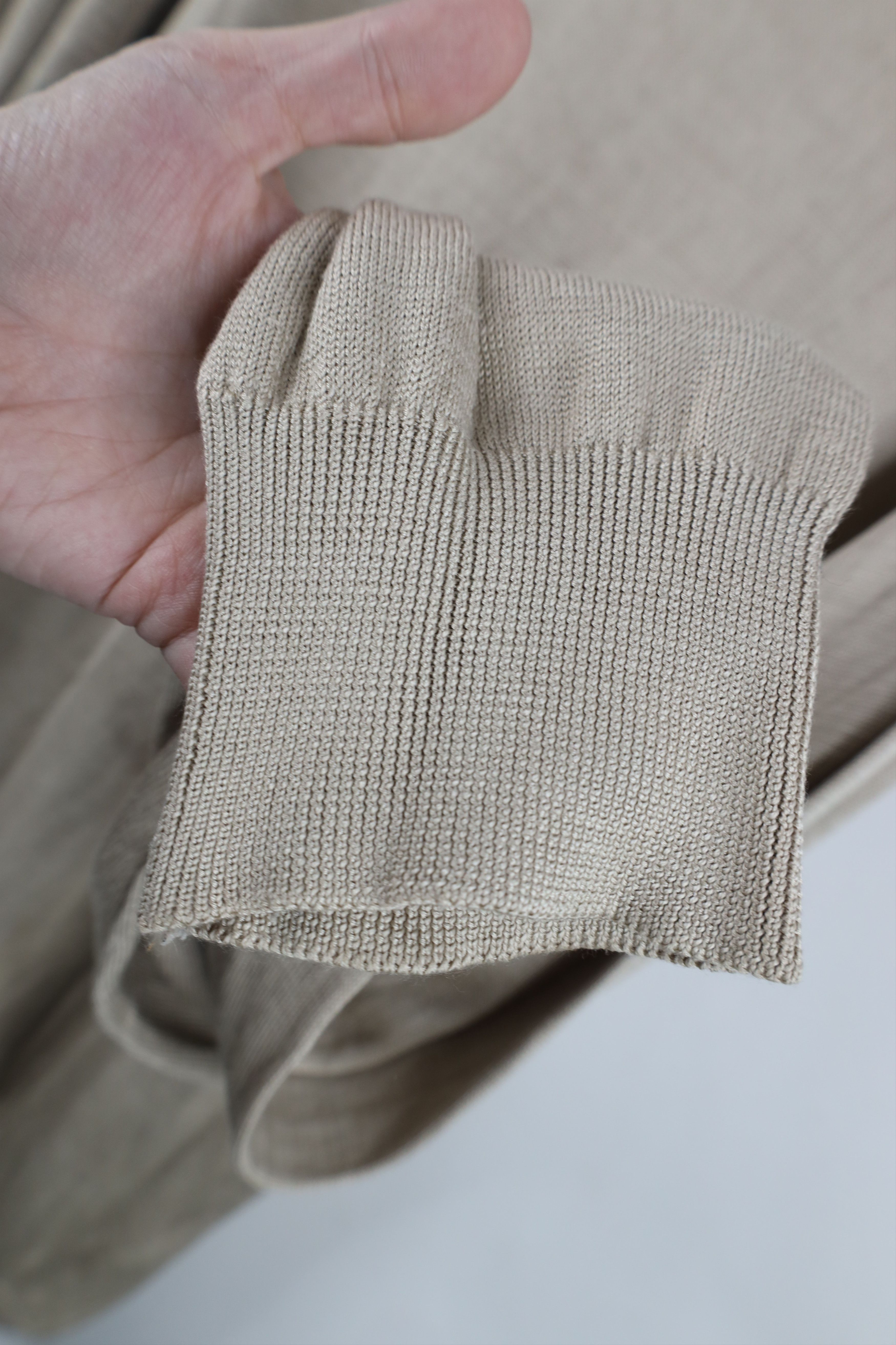 Gemelli Vintage 90s Genelli Lightweight Knit Crewneck Sweater Beige Size US XXL / EU 58 / 5 - 8 Thumbnail