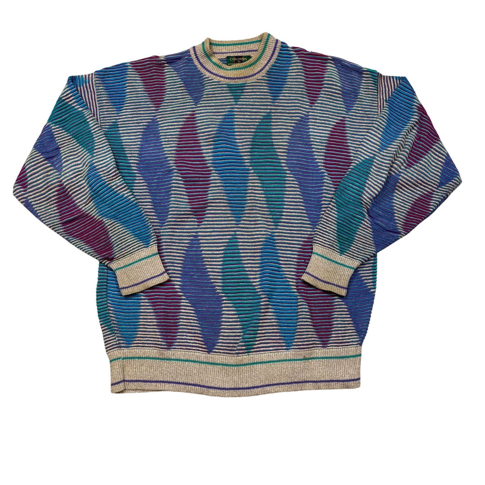 Vintage Colours Alexander Julian 3D Knit Sweater Men's XL