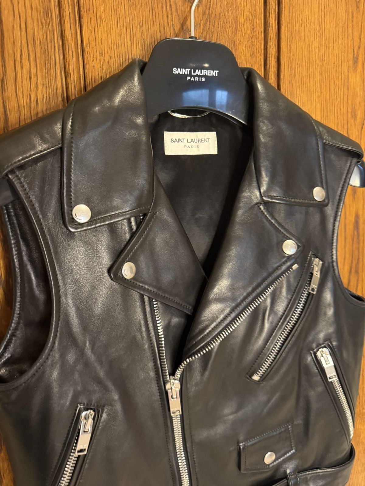 Saint Laurent Paris SS13 Saint Laurent sleeveless biker vest leather jacket L01 Size US S / EU 44-46 / 1 - 9 Thumbnail