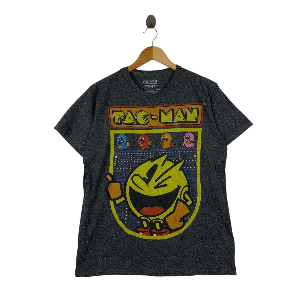 Vintage Vintage Pac-Man Tee Retro Arcade Graphic Dark Heather bandai Size US L / EU 52-54 / 3 - 1 Thumbnail