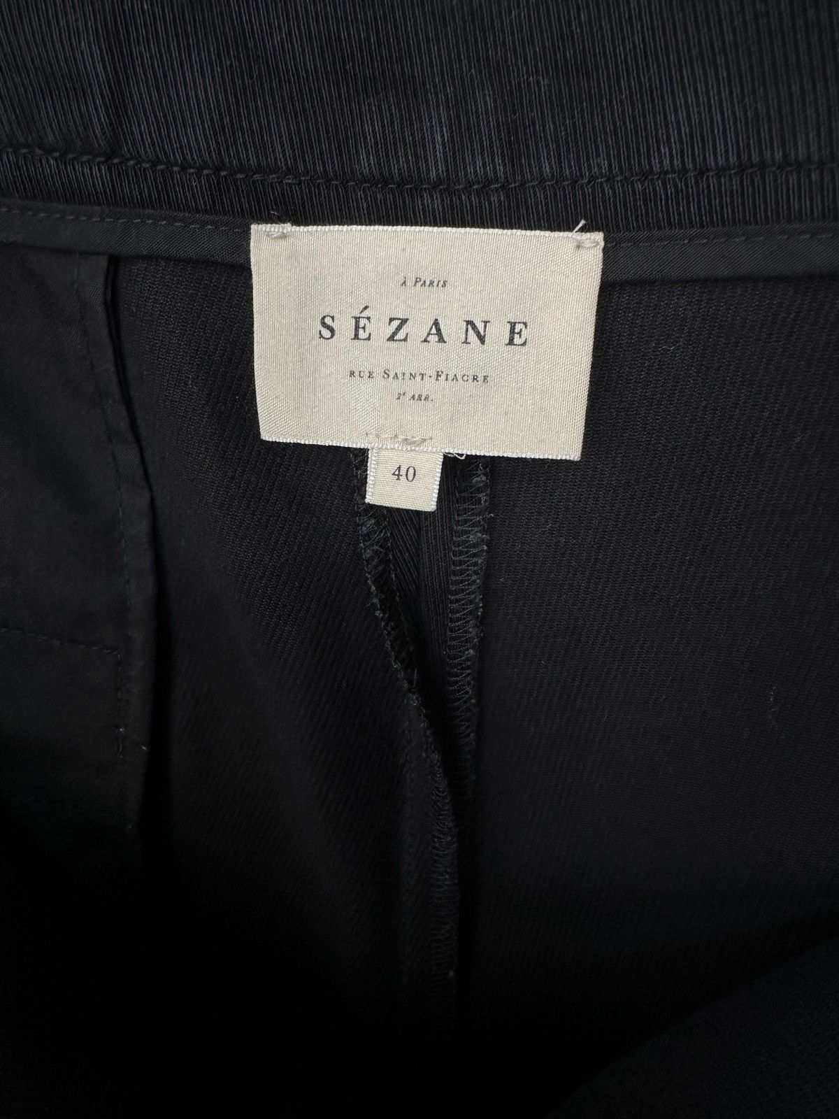 Sezane SEZANE Belted Black Lyocell / Cotton Trousers size 40 Size 28" / US 6 / IT 42 - 8 Thumbnail