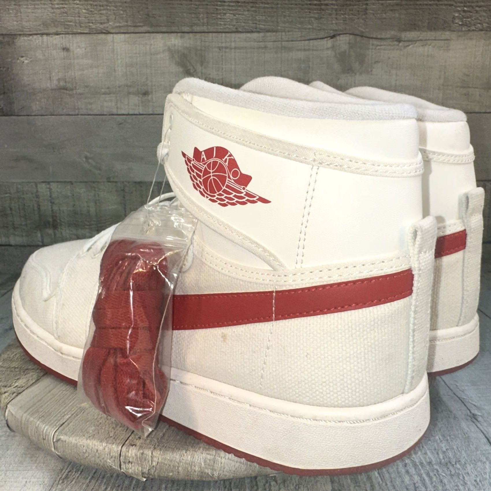 Jordan Brand VINTAGE Jordan AJKO High Top Sneaker Mens 11.5 White Canvas Retro Timeless Scuffing Light Box N/A Size US 12 / EU 45 - 5 Thumbnail