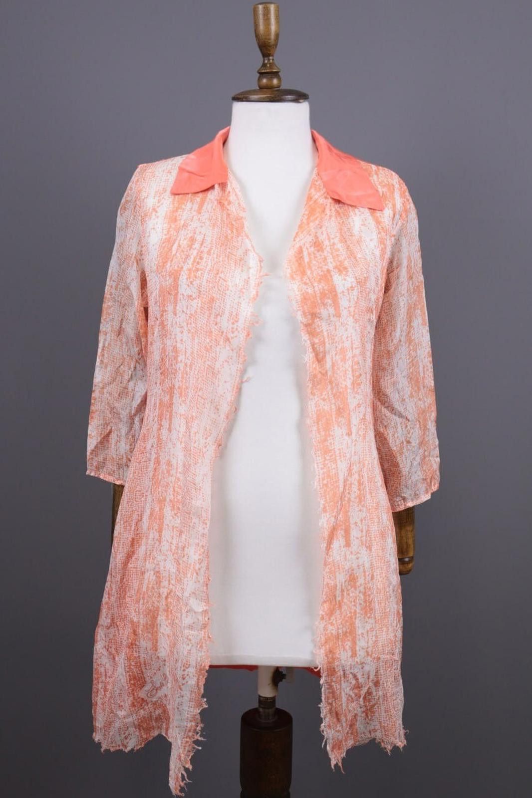 Designer Save The Queen Orange Abstract Silk Shirt Blouse Size S Size S / US 4 / IT 40 - 1 Thumbnail