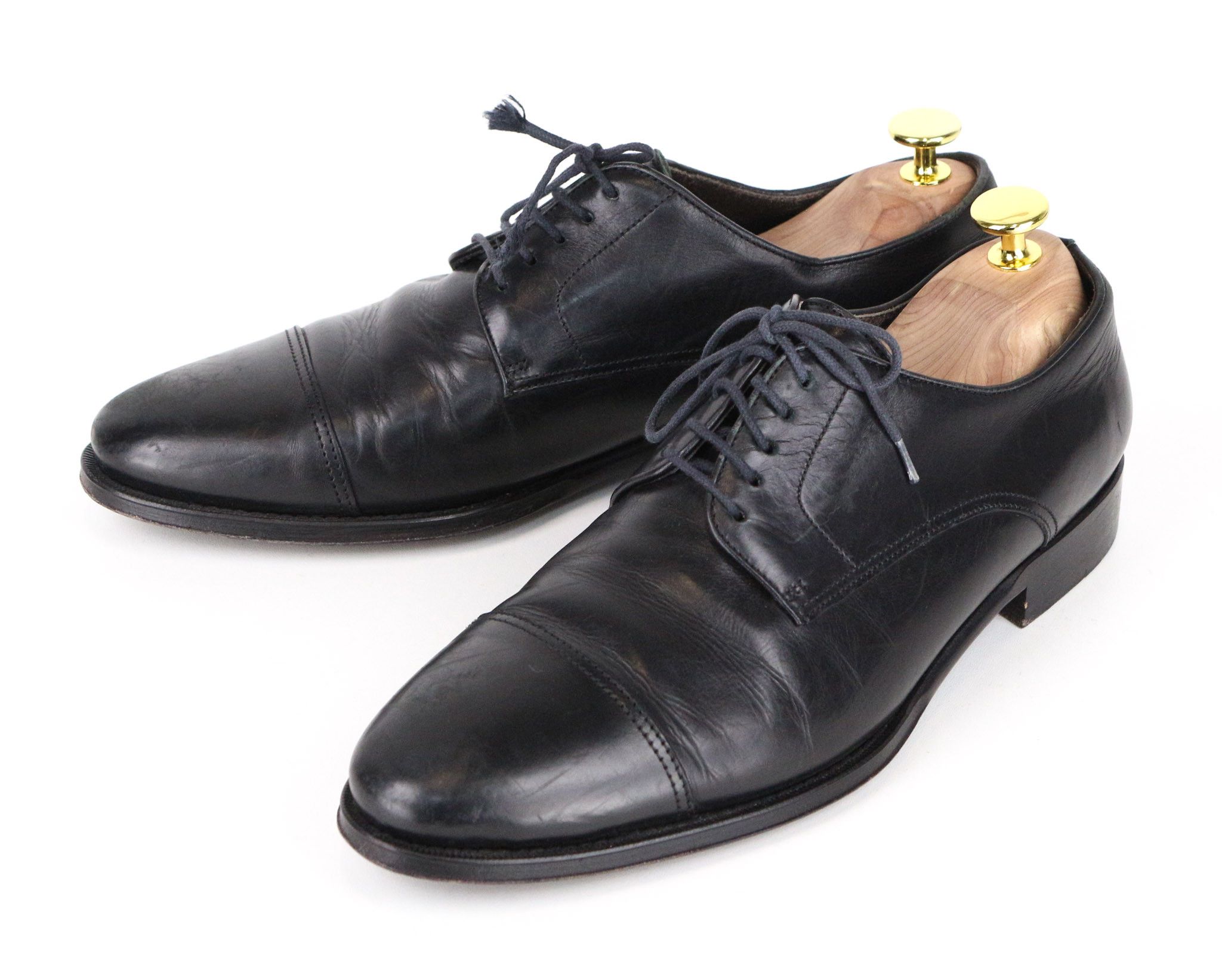 Suitsupply EU40.5 Black Leather Laced Low-Top Shoes 73356 Size US 7.5 / EU 40-41 - 5 Thumbnail