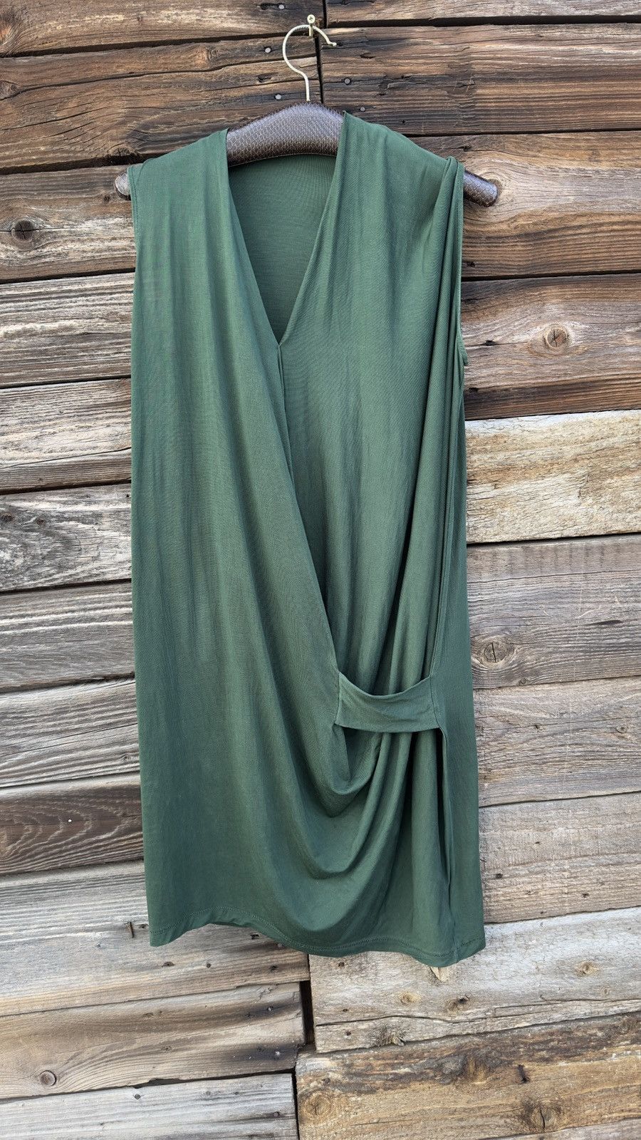 Acne Studios Acne Studios Green Lyocell Wrap Draped Sleeveless Dress Size S / US 4 / IT 40 - 1 Thumbnail