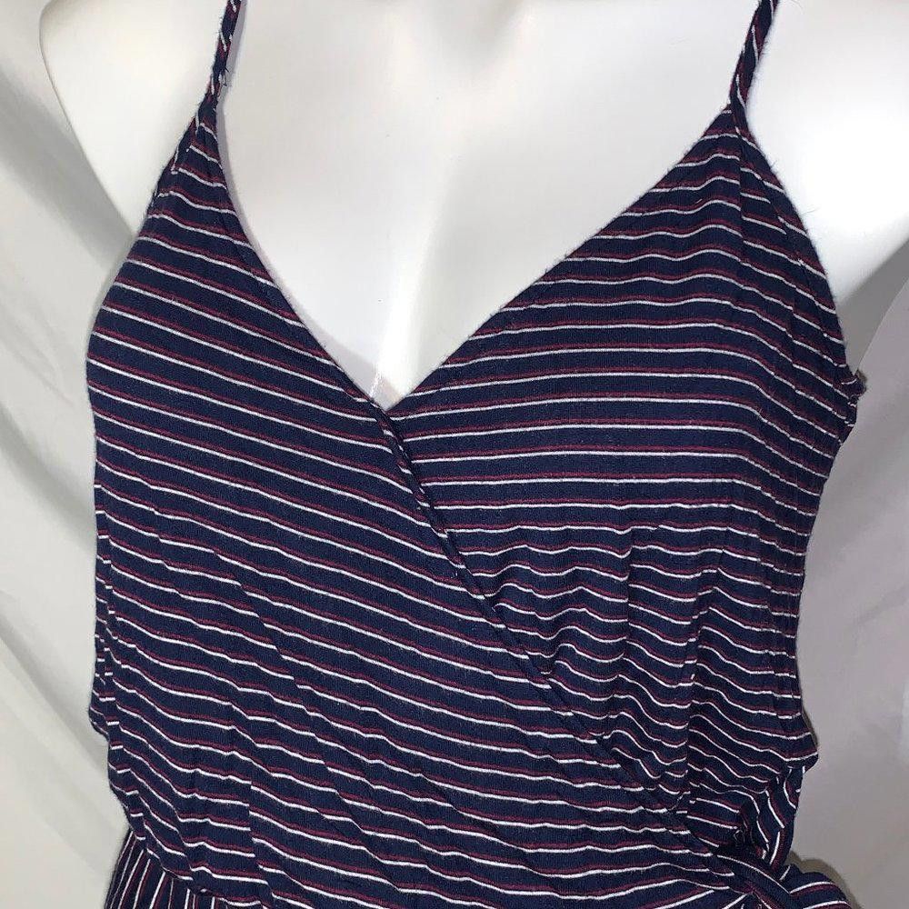 Designer Mossimo Navy Red White Striped Romper, Side Tie, S Size 28" / US 6 / IT 42 - 3 Thumbnail