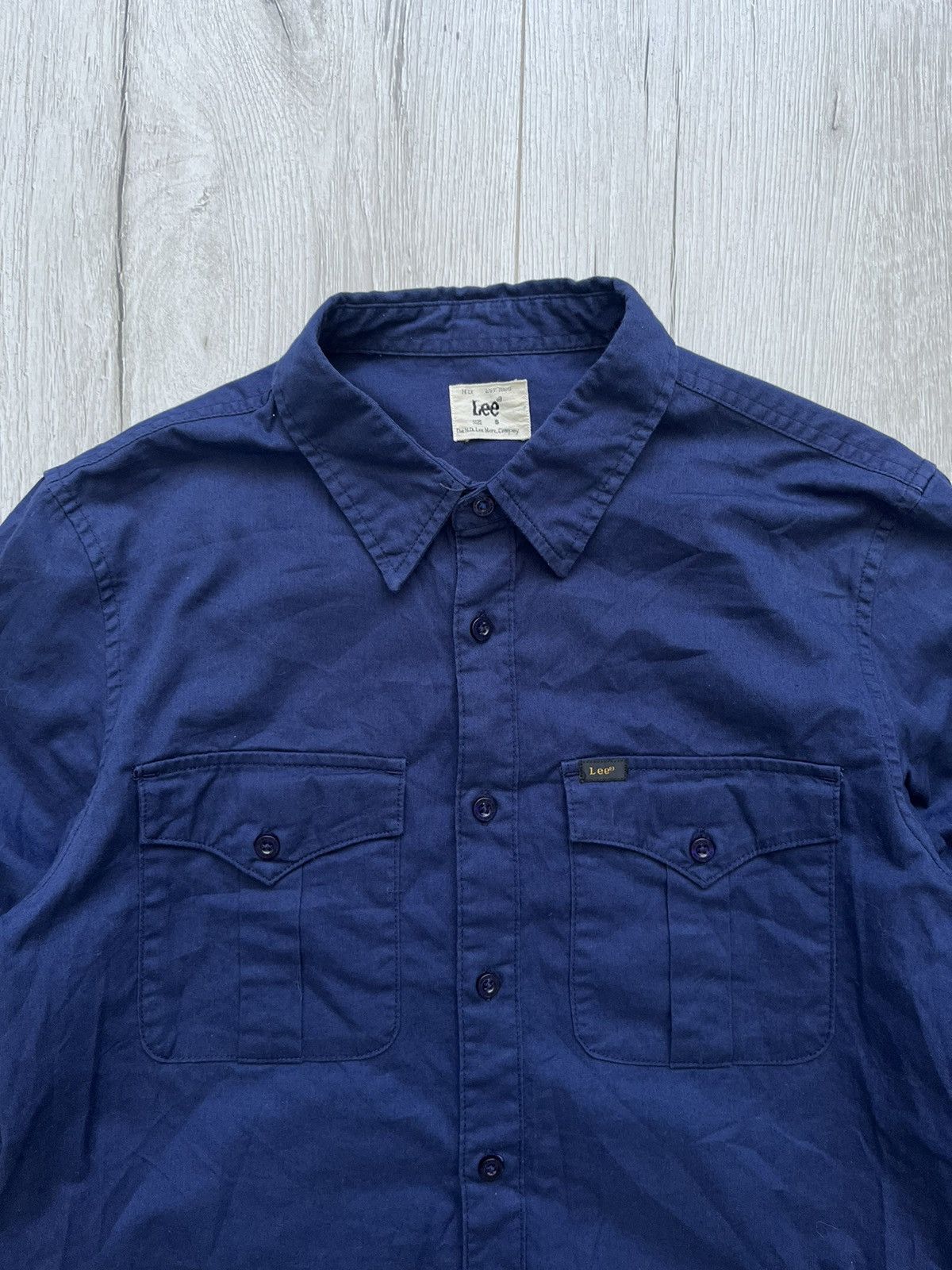 Lee × Vintage Vintage Lee Kansas 1889 Button Down Long Sleeve Navy Shirt Size US S / EU 44-46 / 1 - 2 Thumbnail