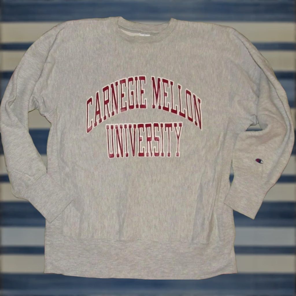 Champion Vtg CHAMPION Reverse Weave Carnegie Mellon Sweatshirt Sweater Large Mens Gray SS Size US L / EU 52-54 / 3 - 1 Thumbnail