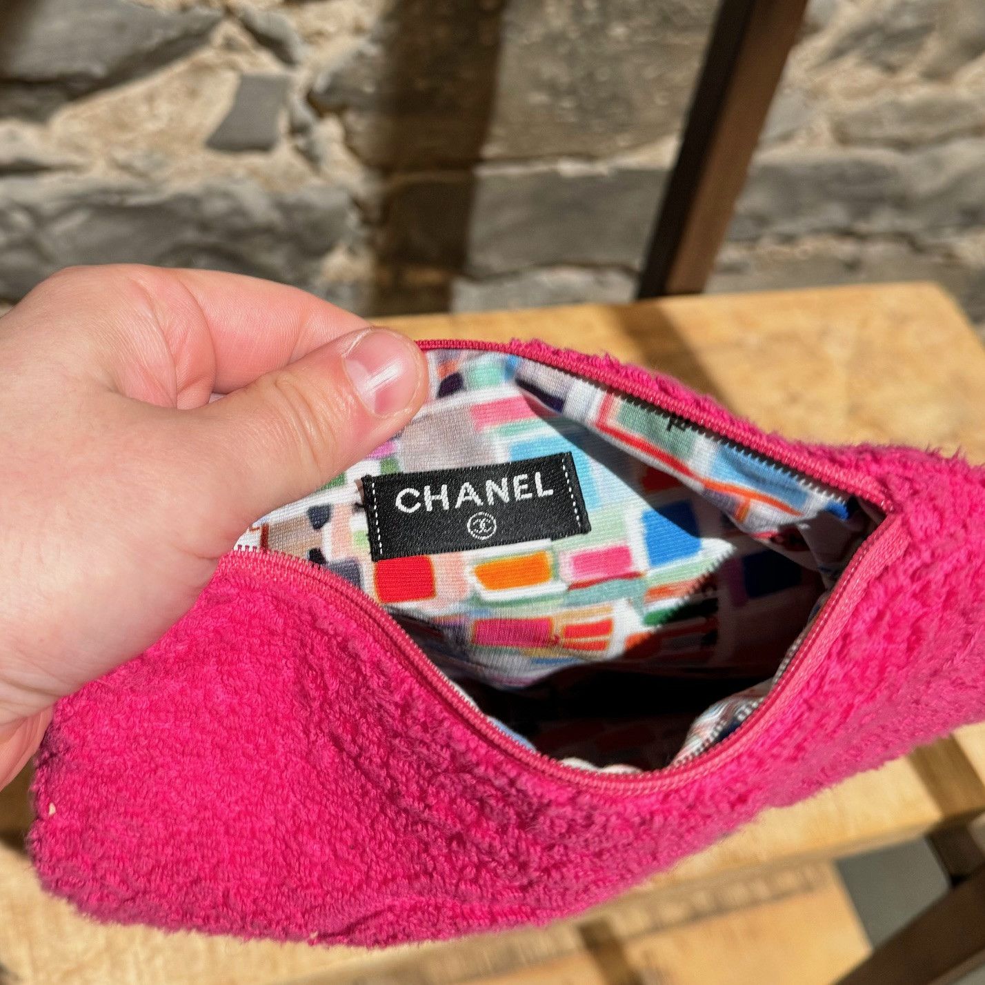 Chanel Chanel 2019 Pink Terry Cloth CC Beach Bag With Pouch & Towel Size ONE SIZE - 11 Thumbnail