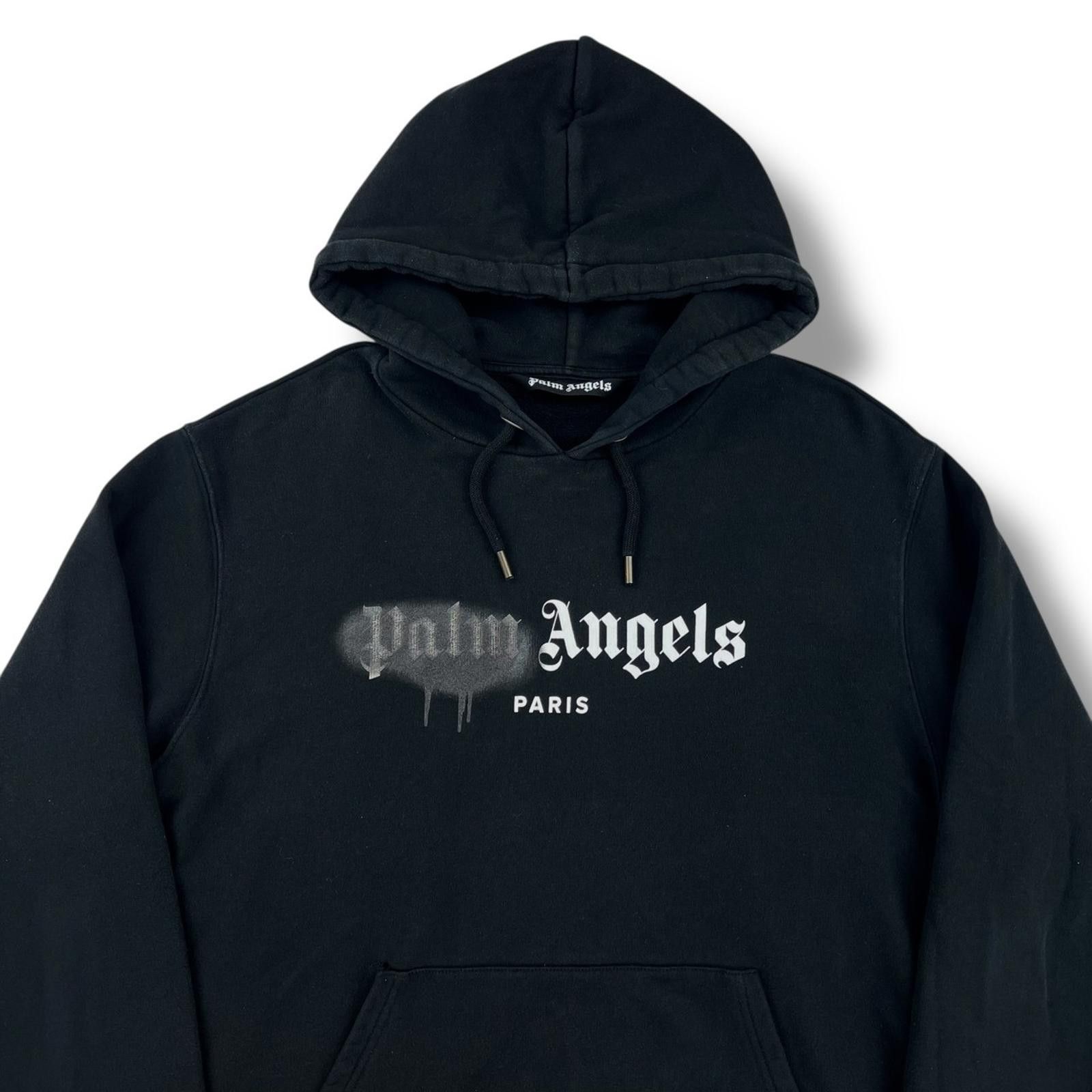 Palm Angels Palm Angels Spray Logo Black Pullover Hoodie Size US XL / EU 56 / 4 - 1 Thumbnail