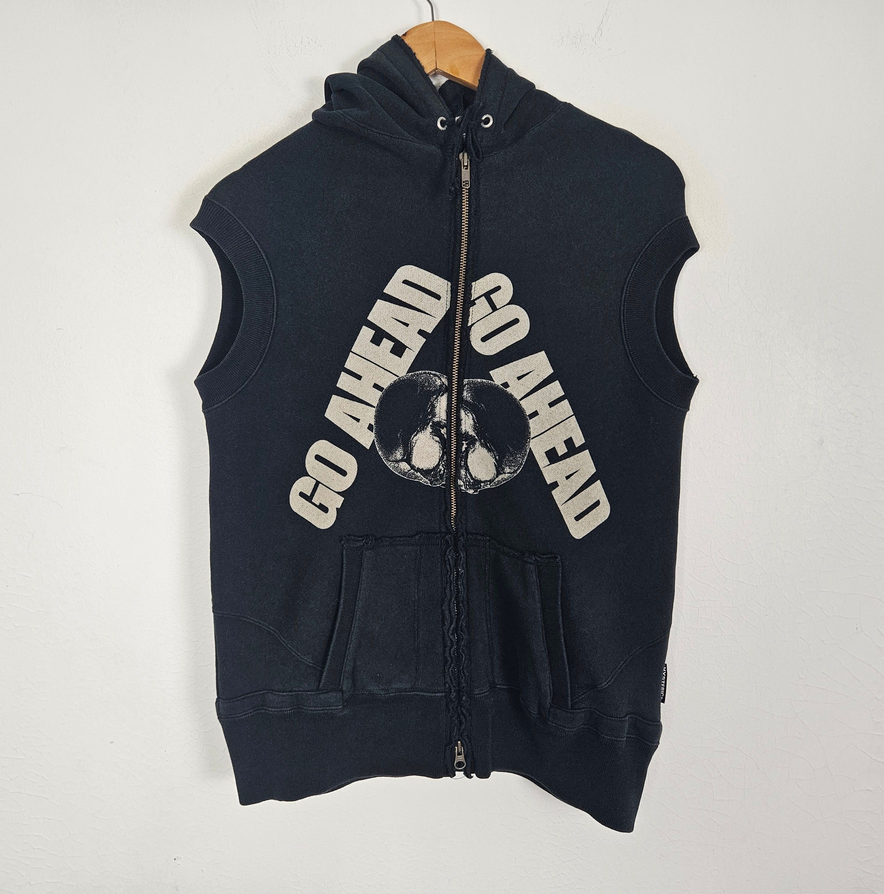 Hysteric Glamour Go Ahead Skull Hoodie zipper sleeveless