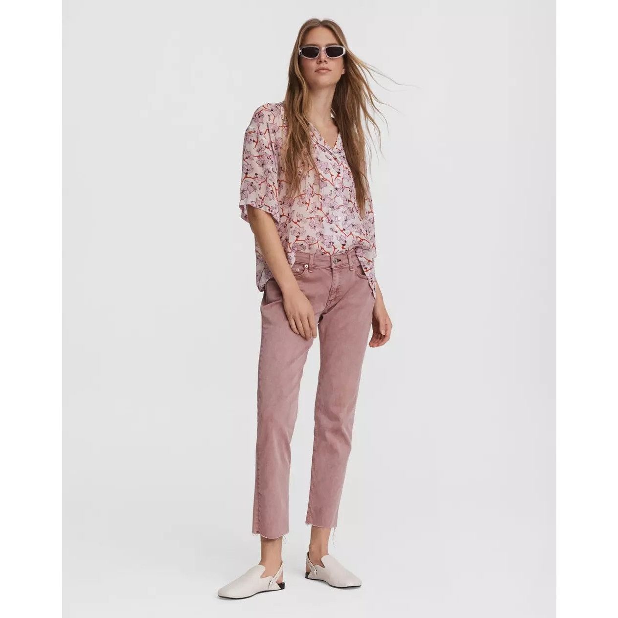 Rag & Bone Rag & Bone Dre Slim Boyfriend Jeans Light Plum Pink Size 29 Size 33" - 2 Thumbnail