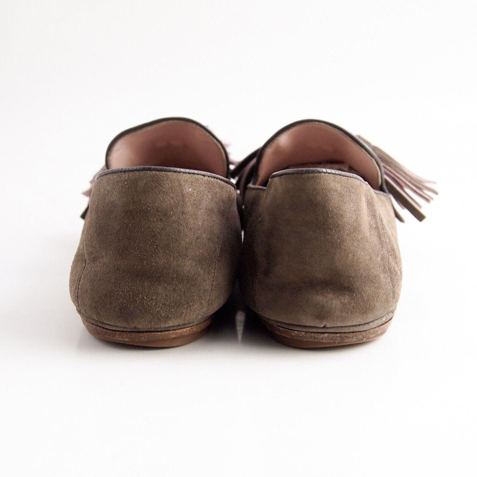 Designer Unutzer Tassel Loafers Brown Suede Womens EU 37.5 US 7.5 Size US 7.5 / IT 37.5 - 5 Thumbnail