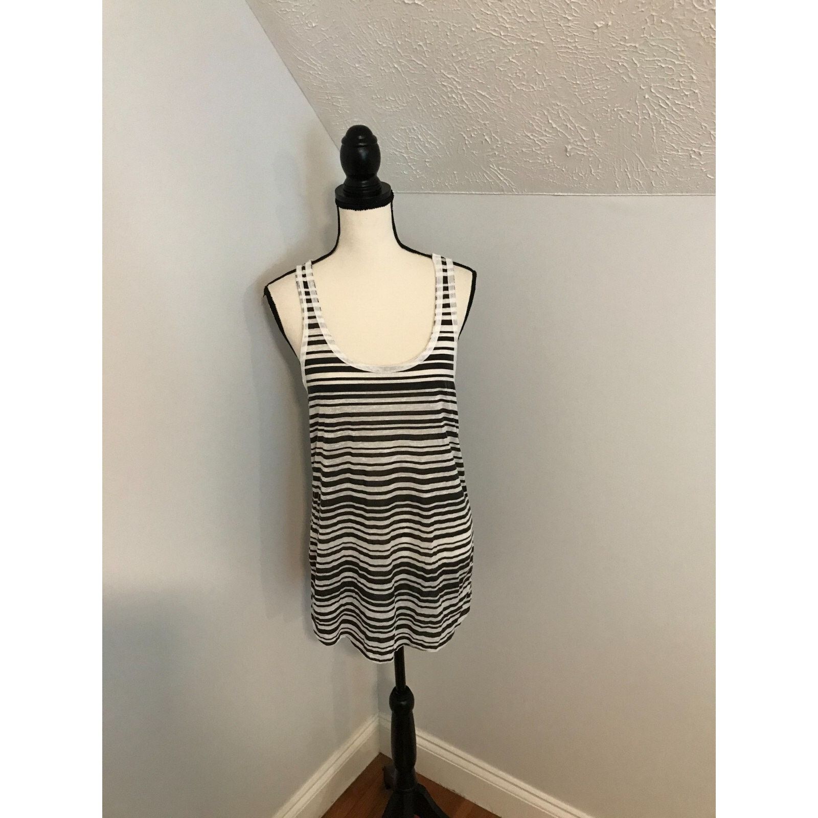 Rag & Bone Rag & Bone for Nordstrom Black & White Knit Stripped Tank Size S / US 4 / IT 40 - 1 Thumbnail