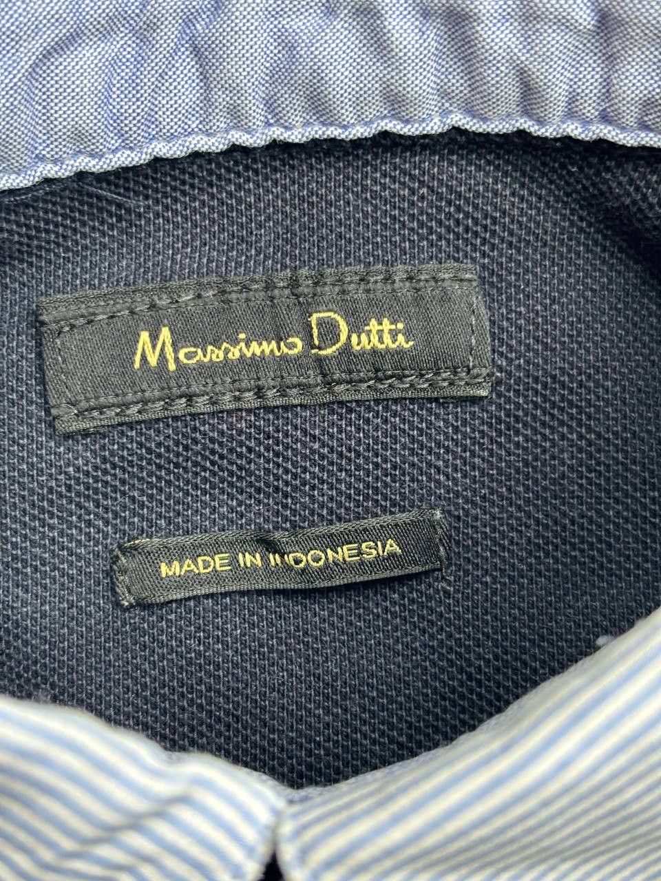 Massimo Dutti Massimo Dutti Contrast Collar Pique Polo - Navy - Size M Size US M / EU 48-50 / 2 - 7 Thumbnail