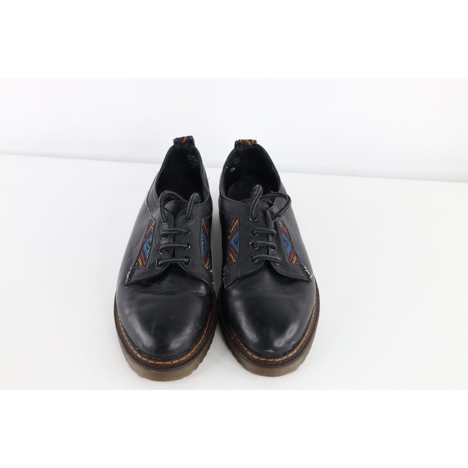 Vintage Vintage 90s Streetwear Chunky Leather Southwestern Shoes Size US 7.5 / IT 37.5 - 2 Thumbnail