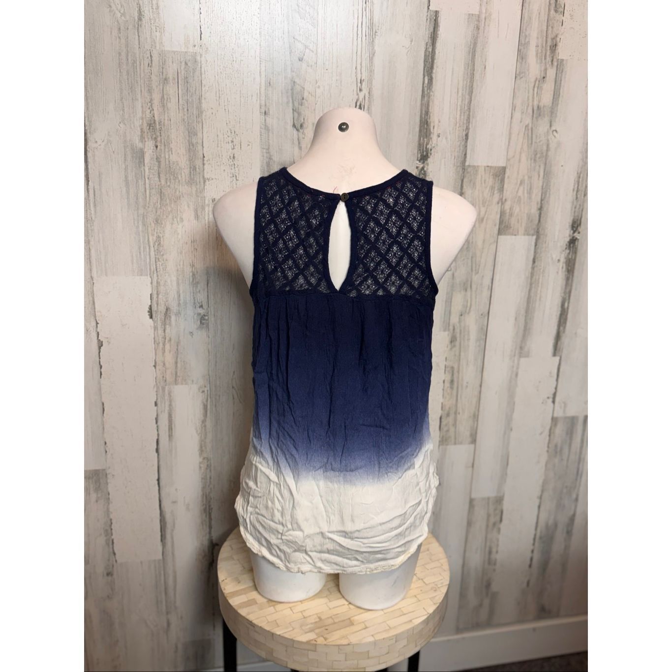 Other Xhilaration Blue White Ombre Lace Trim Tank Top – Size Mediu Size M / US 6-8 / IT 42-44 - 4 Thumbnail