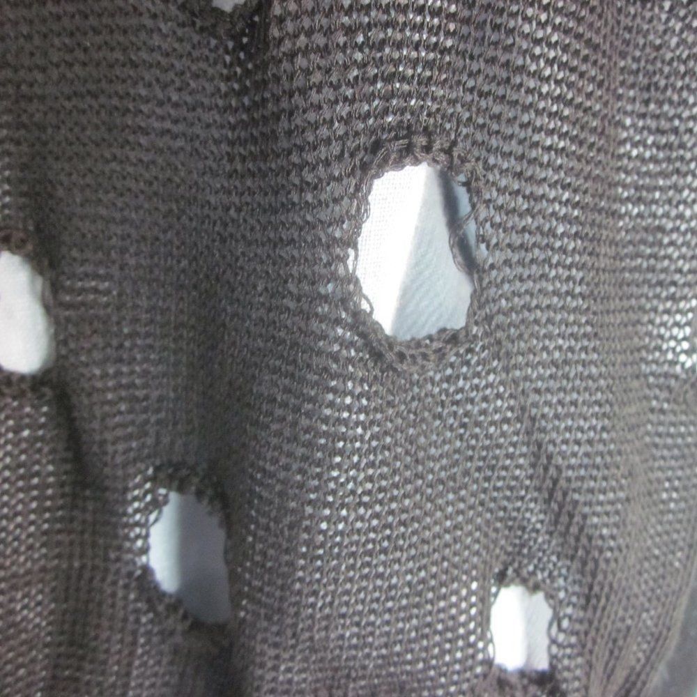 Vince Vince Womens Black Linen Knit Pullover Sweater Size M with Hole Pattern Detail Size M / US 6-8 / IT 42-44 - 3 Thumbnail