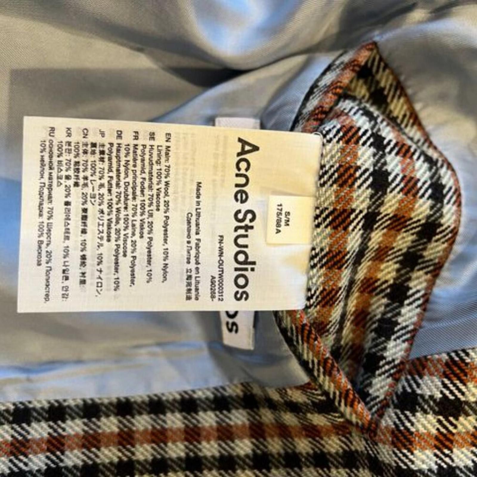 Acne Studios Acne Studios Checked Coat In Light Blue And Orange Size S / US 4 / IT 40 - 7 Thumbnail