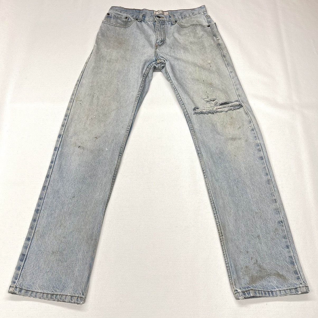 Levi's × Vintage Levis Jeans Blue Signature Corte Regular Work Distressed Rip Size US 32 / EU 48 - 1 Thumbnail