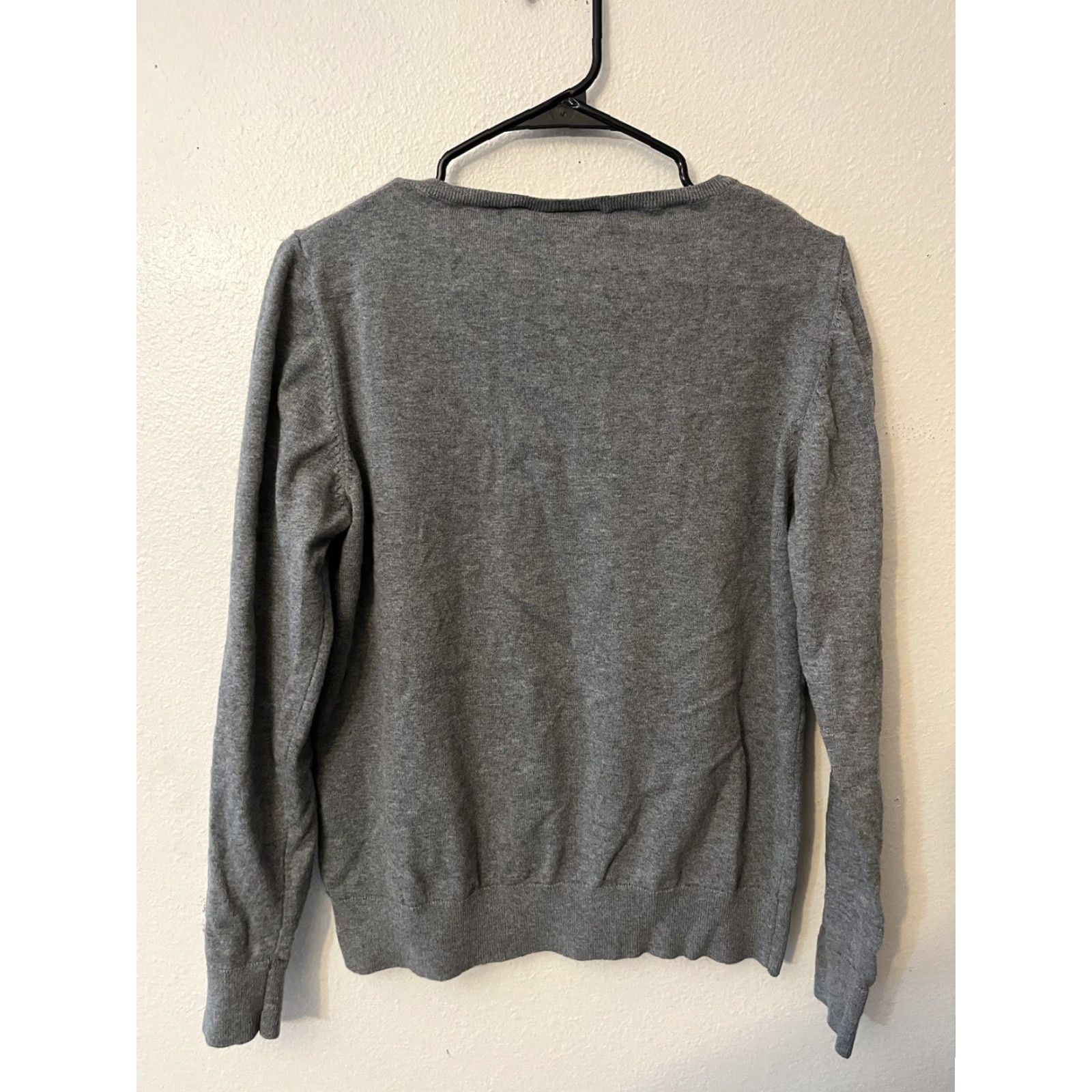 Vintage VINTAGE Clique Womens Sweater XL Crew Neck Pullover Long Sleeve Casual Knit Gray Navy Cotton Size XL / US 12-14 / IT 48-50 - 3 Thumbnail