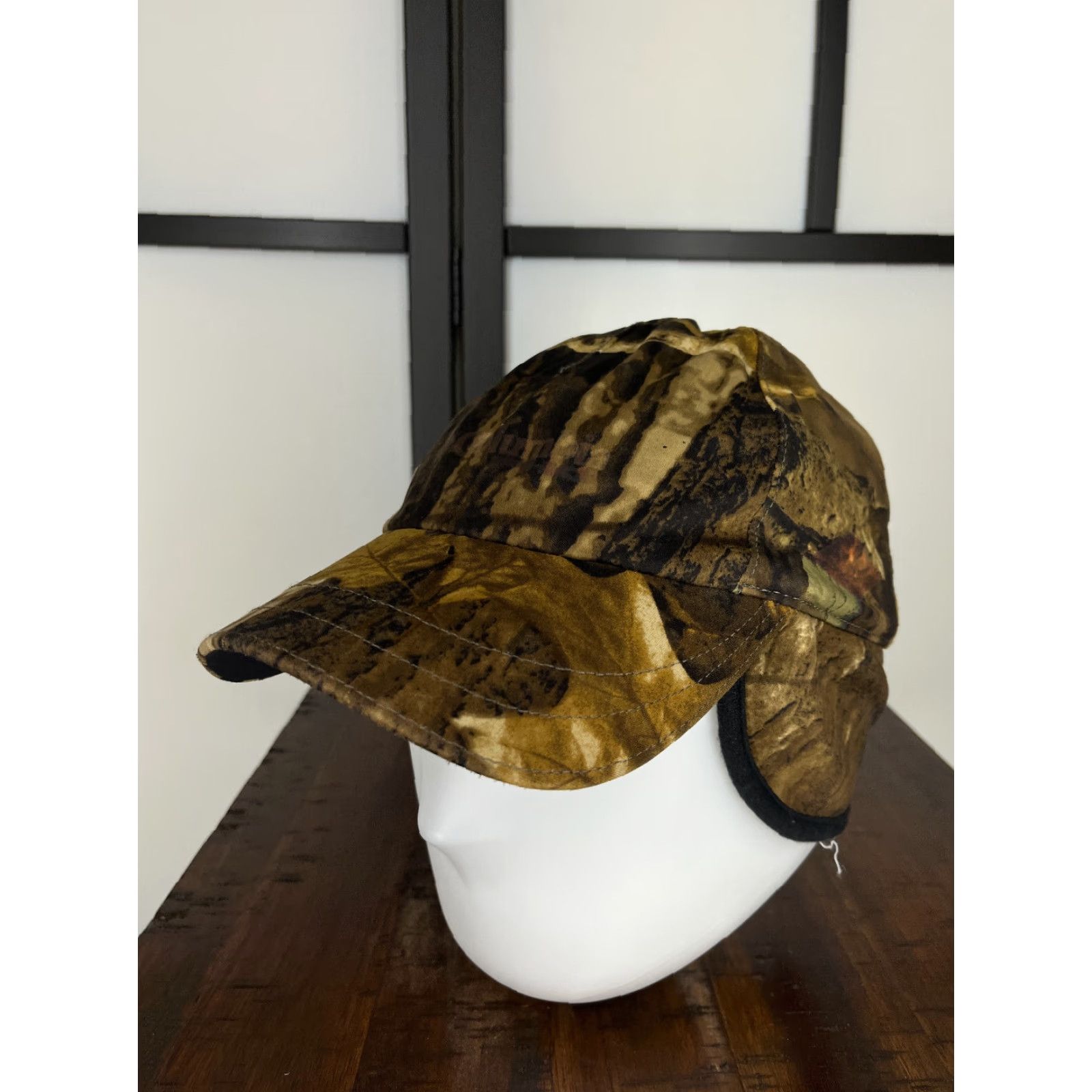 Vintage Columbia Trapper Hat Cap Fitted Adult One Size Brown Camo Polyester Camp Hunt Mens Size ONE SIZE - 4 Thumbnail