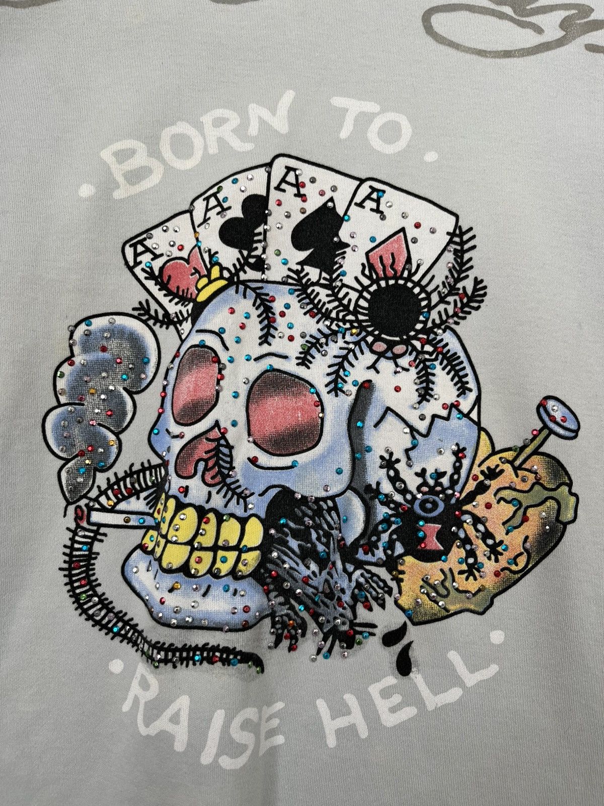 Ed Hardy × Vintage Ed Hardy T-Shirt White Women's Printed Size S Size S / US 4 / IT 40 - 4 Thumbnail